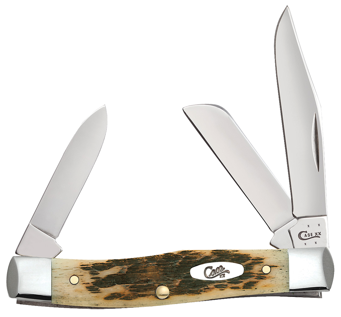 Case Amber Bone CV Medium Stockman Pocket Knife - Case