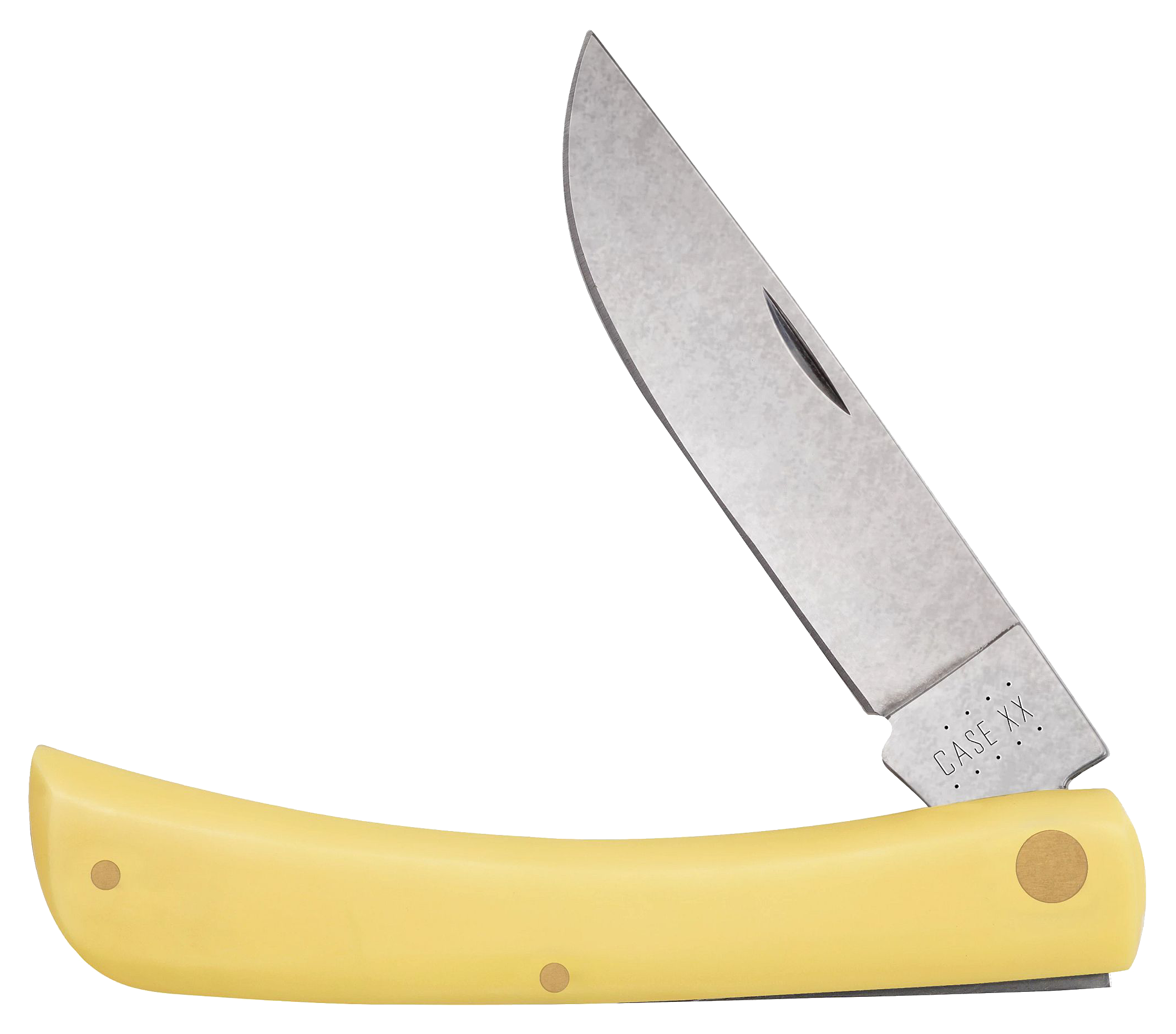 Case Yellow Synthetic Sod Buster Skinner Folding Knife - Case