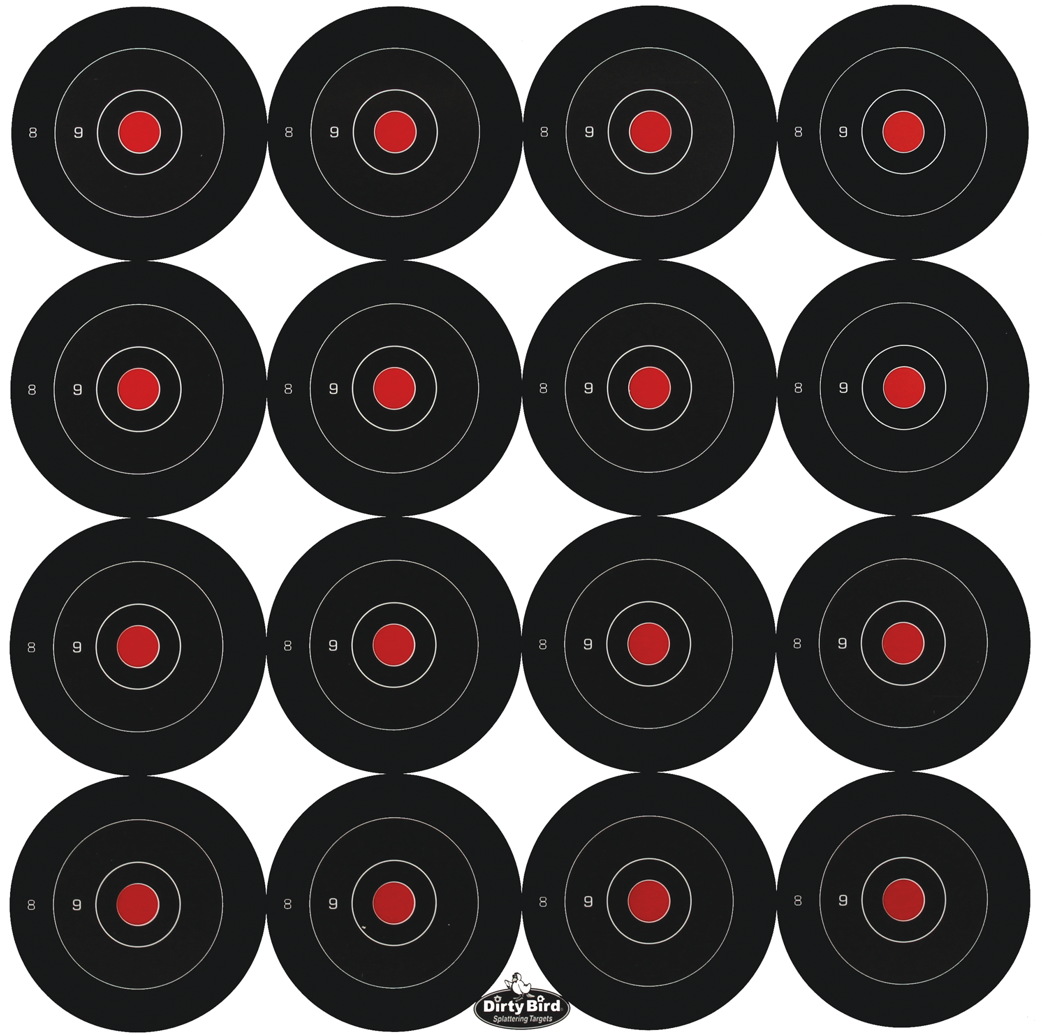 Image of Birchwood Casey Dirty Bird Gun Splattering Targets - 3″ - Round Bullseye Target