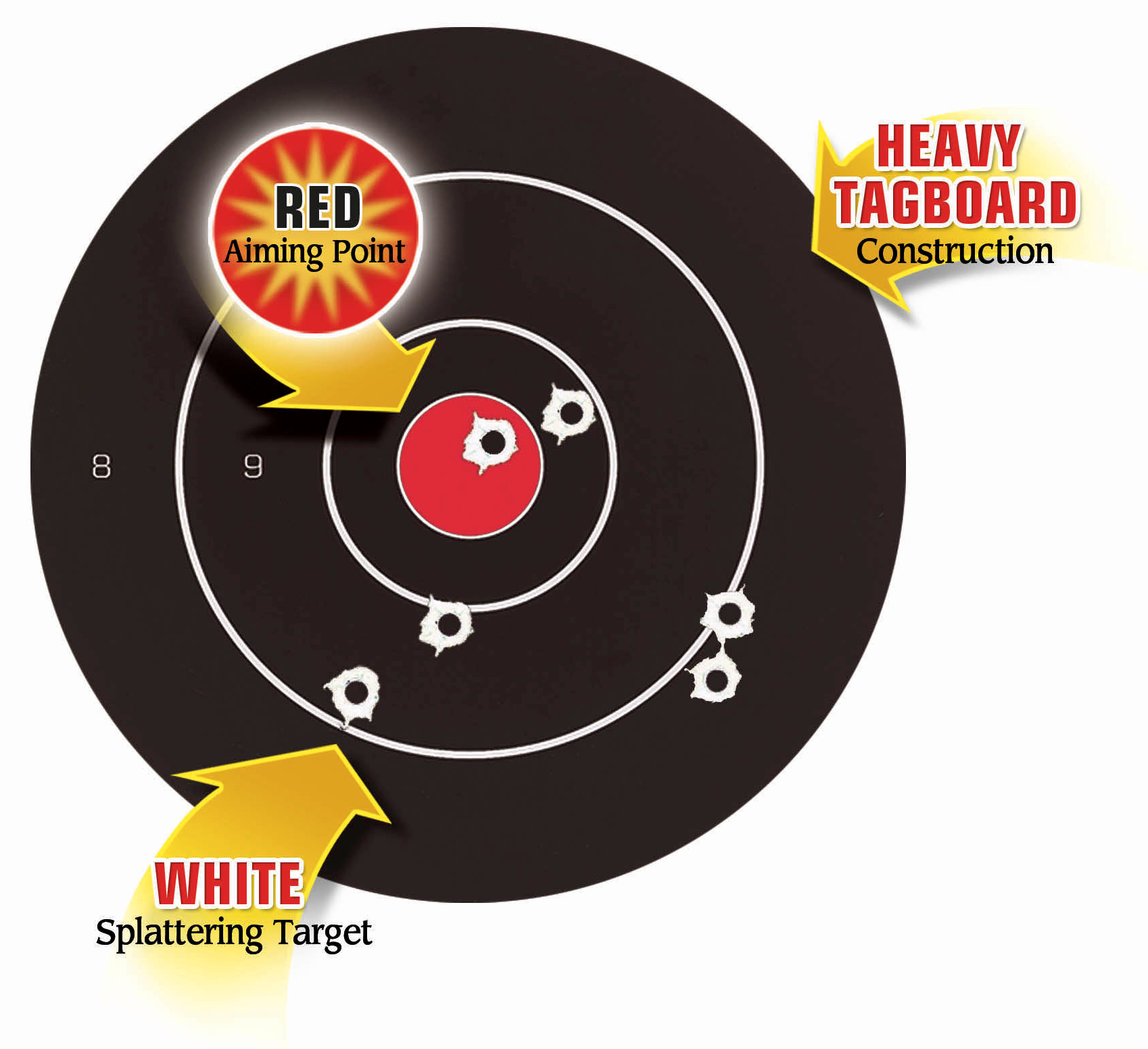 Image of Birchwood Casey Dirty Bird Gun Splattering Targets - 8″ - Round Bullseye Target