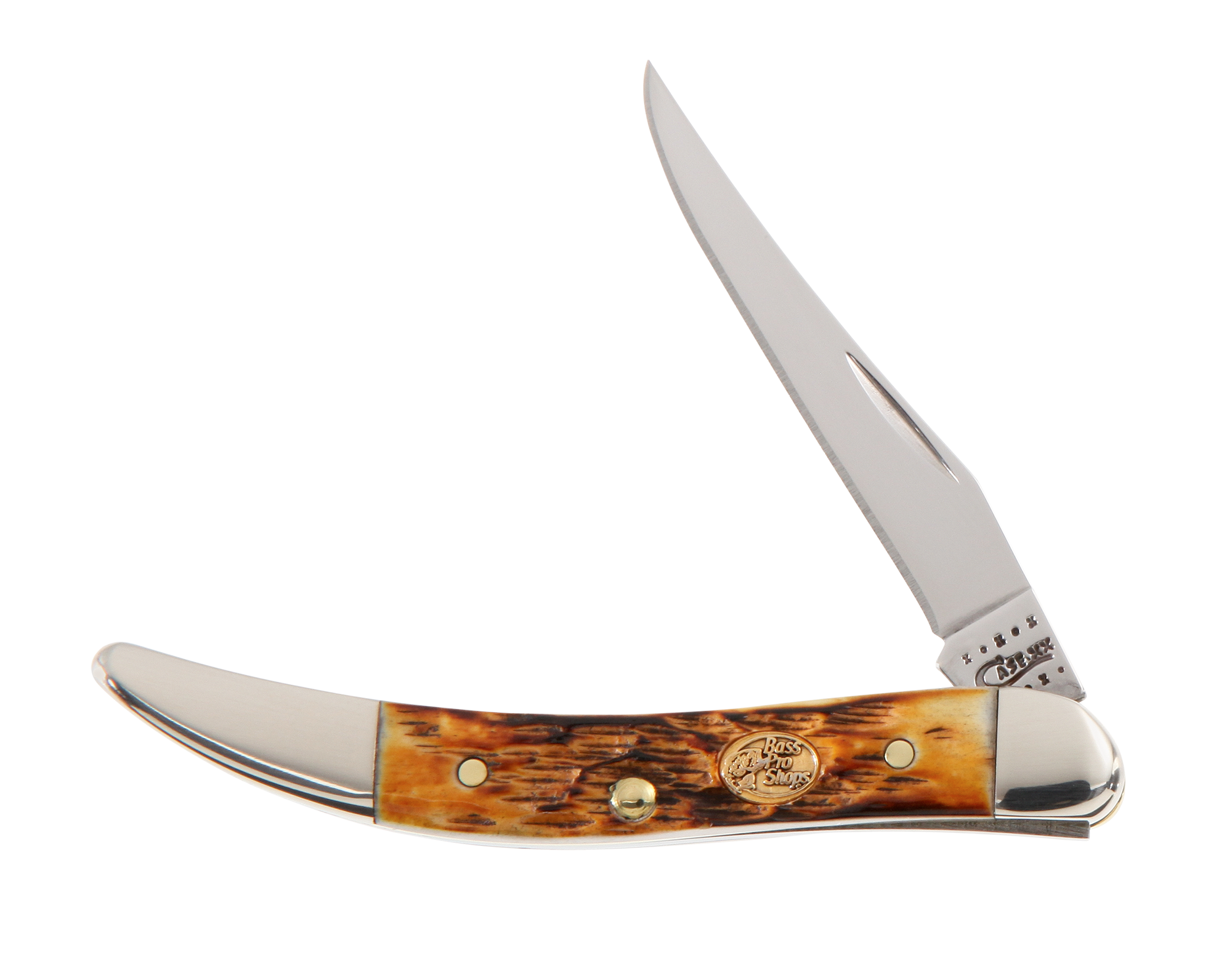 Case Burnt Amber Bone Pocket Knife - Small Texas Toothpick - Case