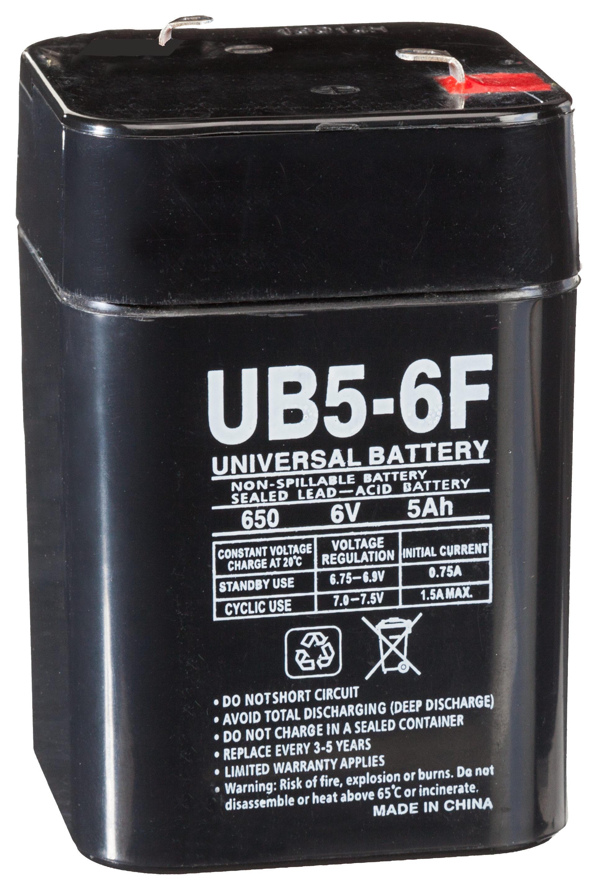 RedHead Rechargeable Batteries - 6V/5 amp/Clip