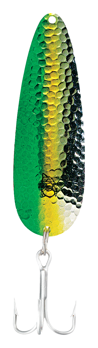 Image of Eppinger Original Dardevle Spoon - 2-7/8″ - 3/4 oz. - Hammered Nickel Green/Gold