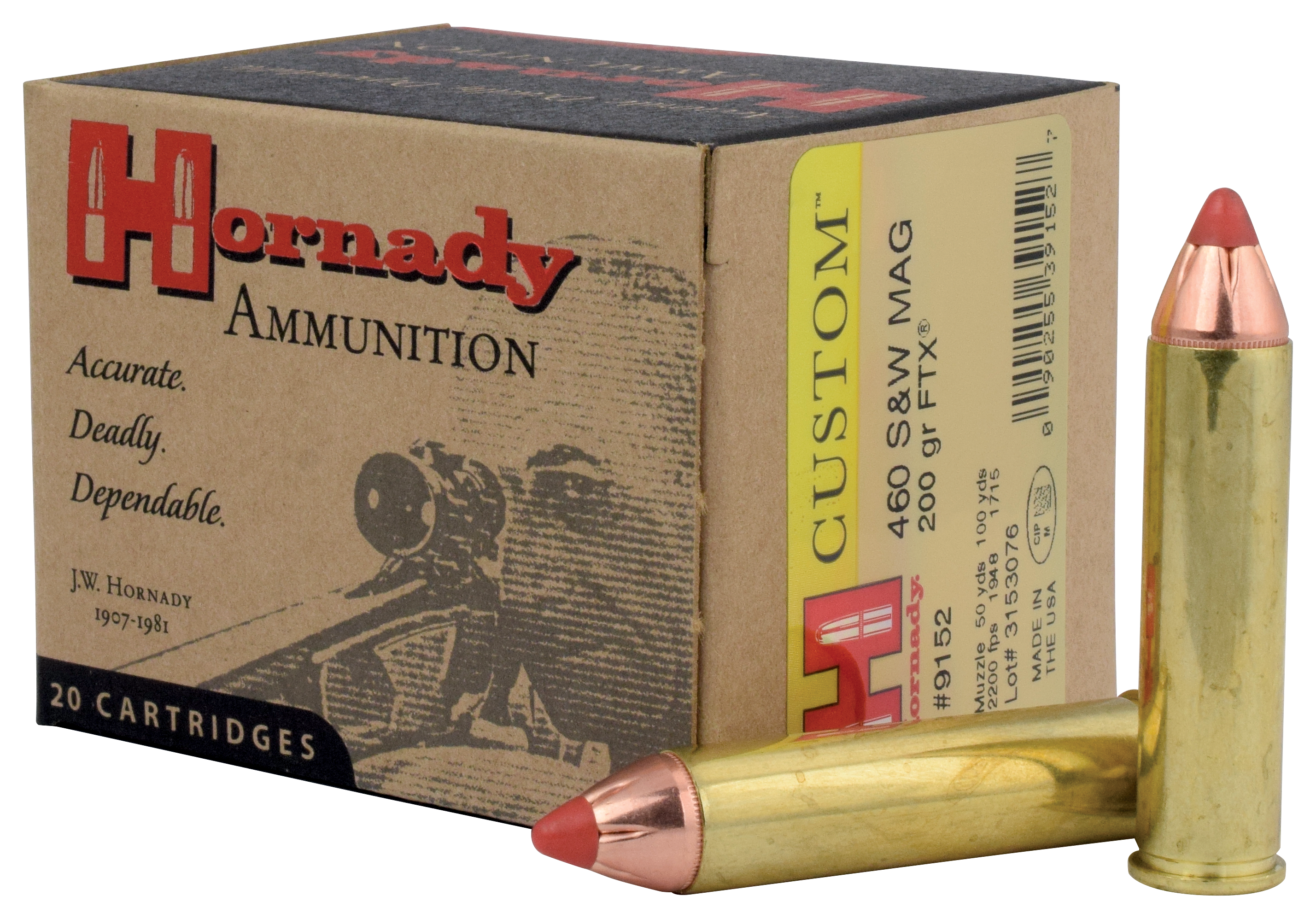 Hornady .460 S&ampW FTX Handgun Ammo - 20 rounds