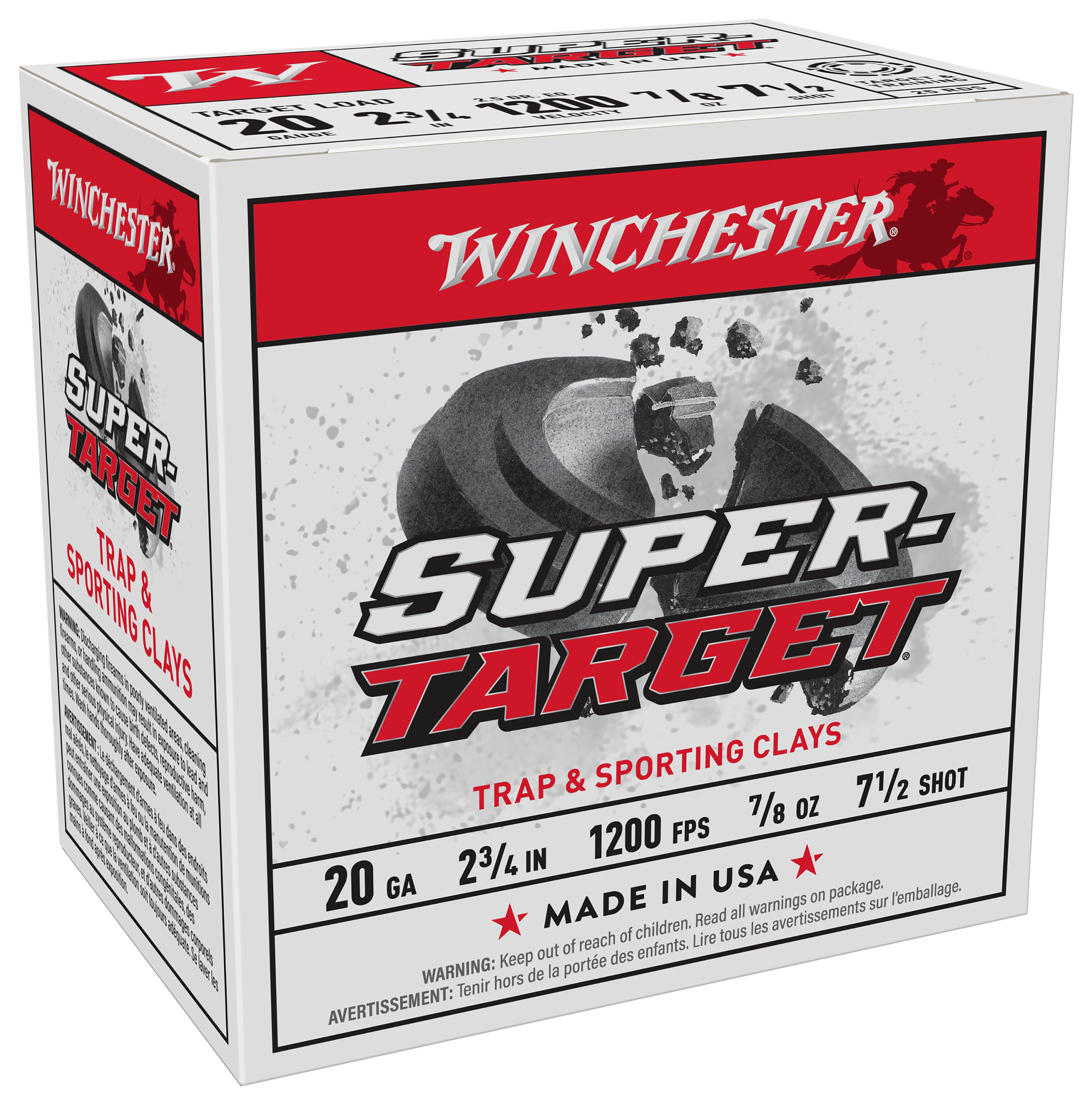 Winchester Super-Target Target Load Shotshells - 20 gauge - 7.5 Shot - 250 Rounds - Winchester