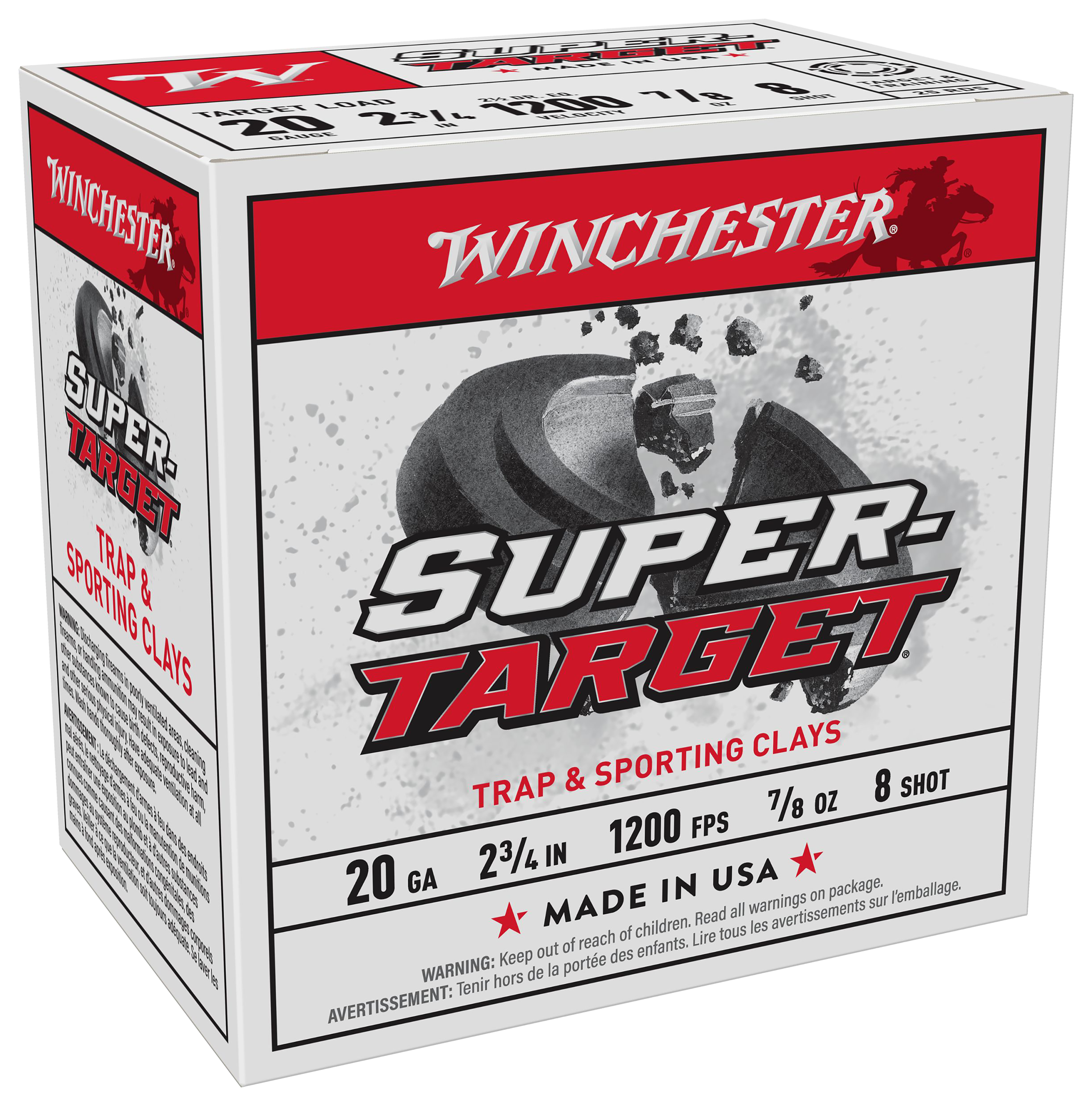 Winchester Super-Target Target Load Shotshells - 20 gauge - 8 Shot - 250 Rounds - Winchester