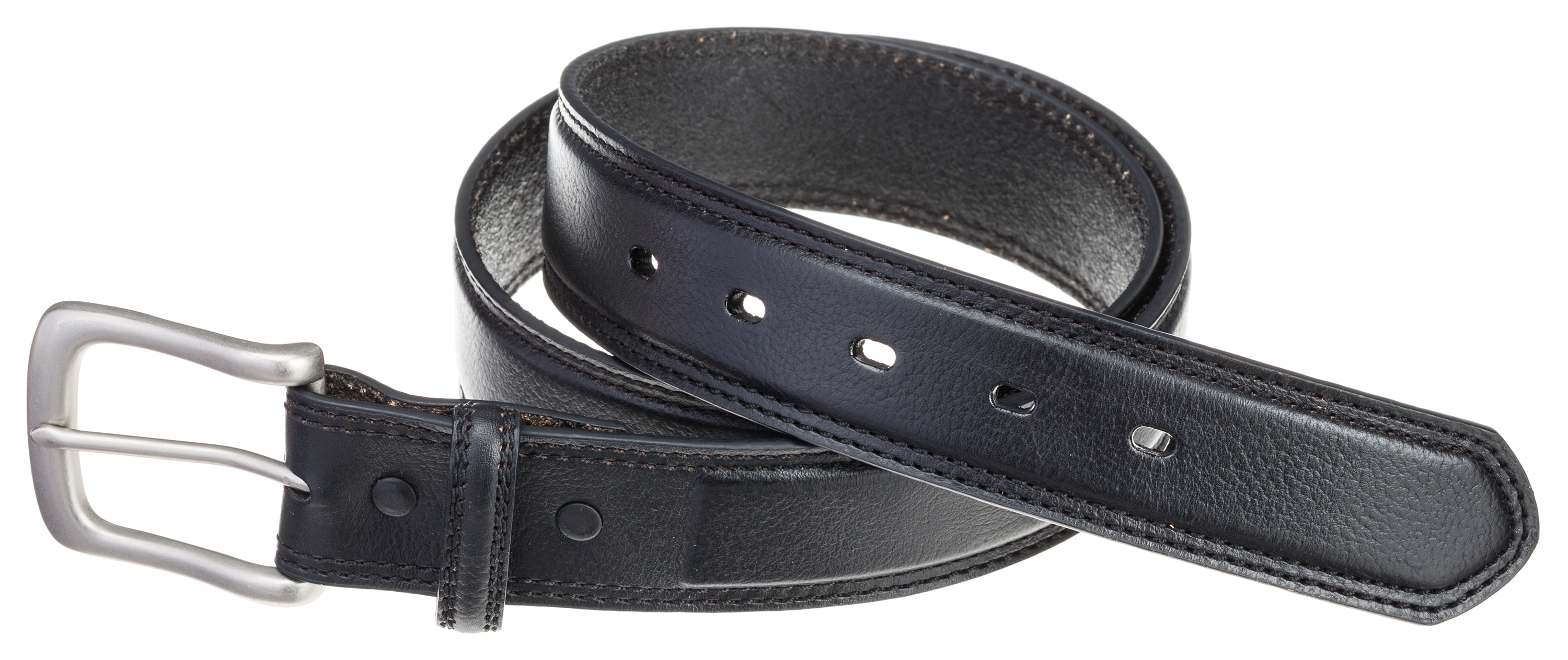 RedHead 1-3/8 Leather Double Stitch Belt for Men - Black - 38