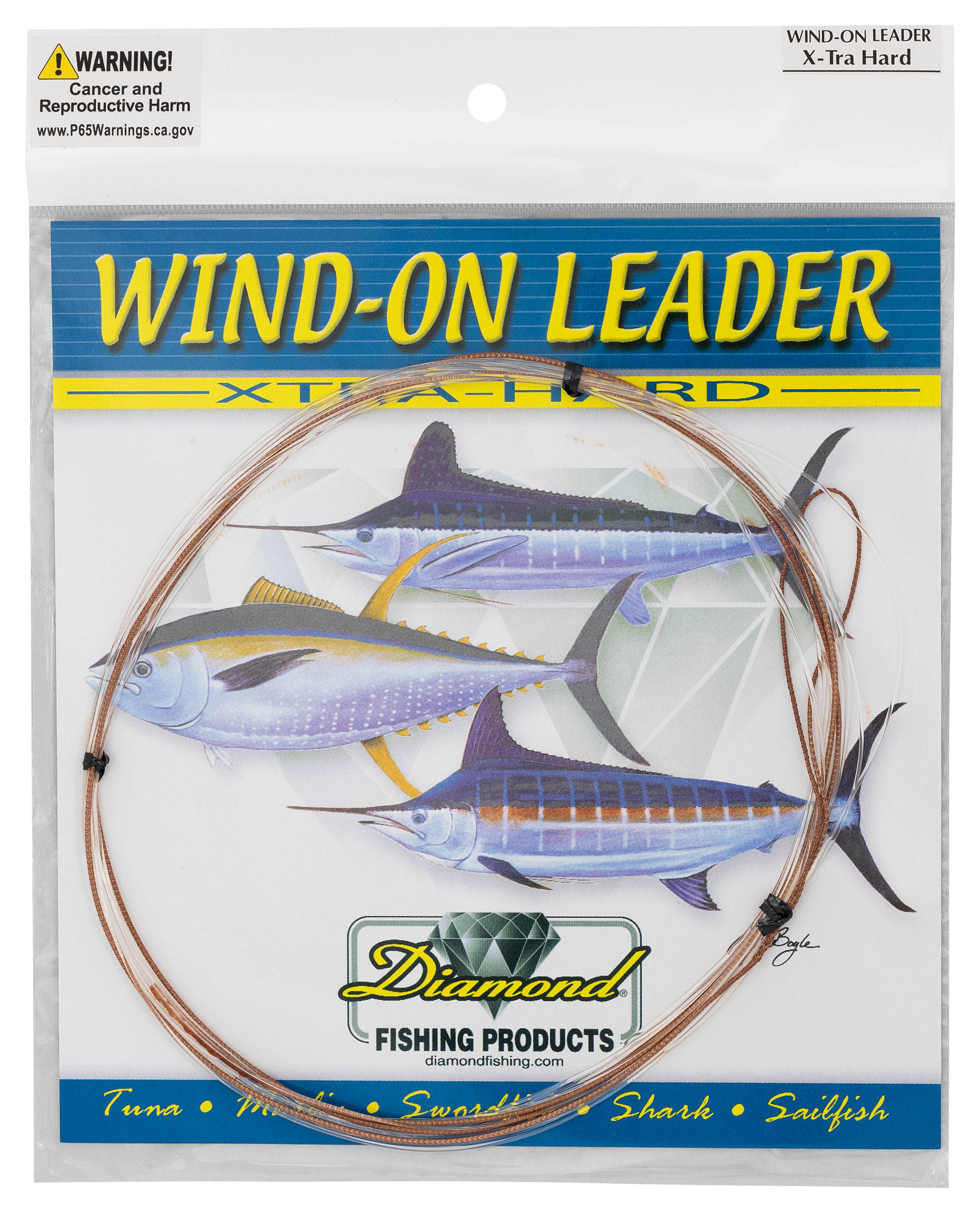 Diamond Wind-On Xtra-Hard Leader - Clear - 150 lb
