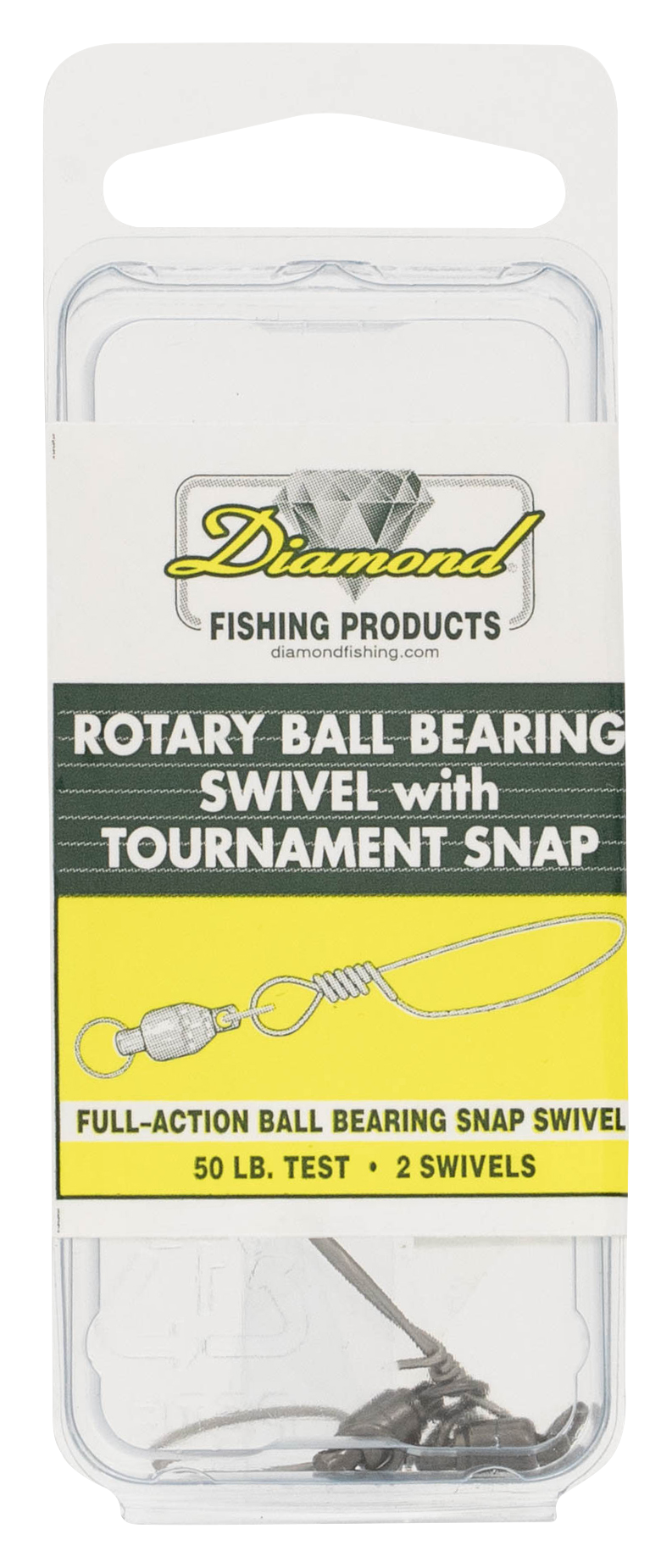 Diamond Ball-Bearing Swivels with Tournament Snaps - 2 - 50 lb. test