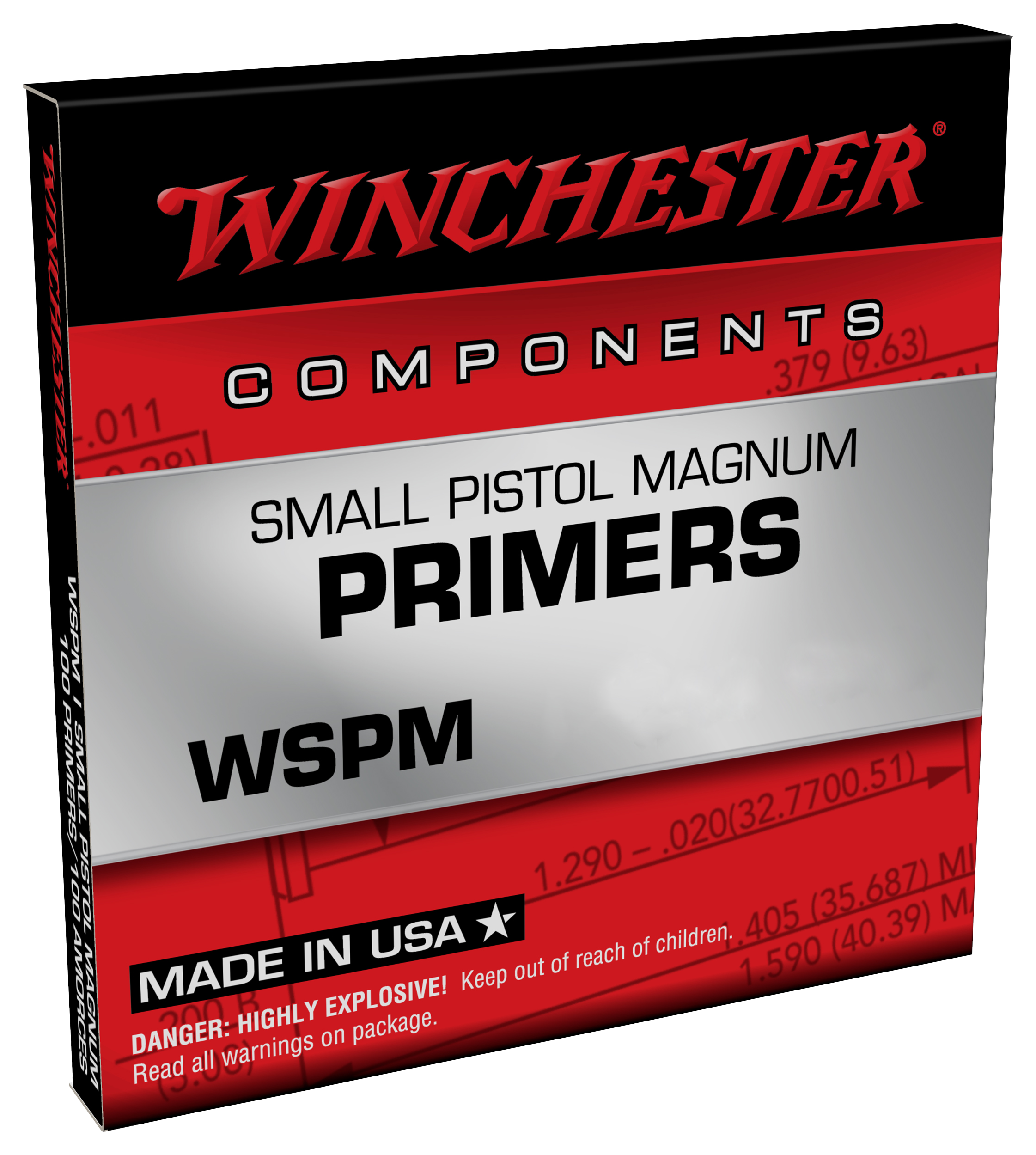 Winchester Small Pistol Magnum Primers - 1-1/2 - 100 - Winchester