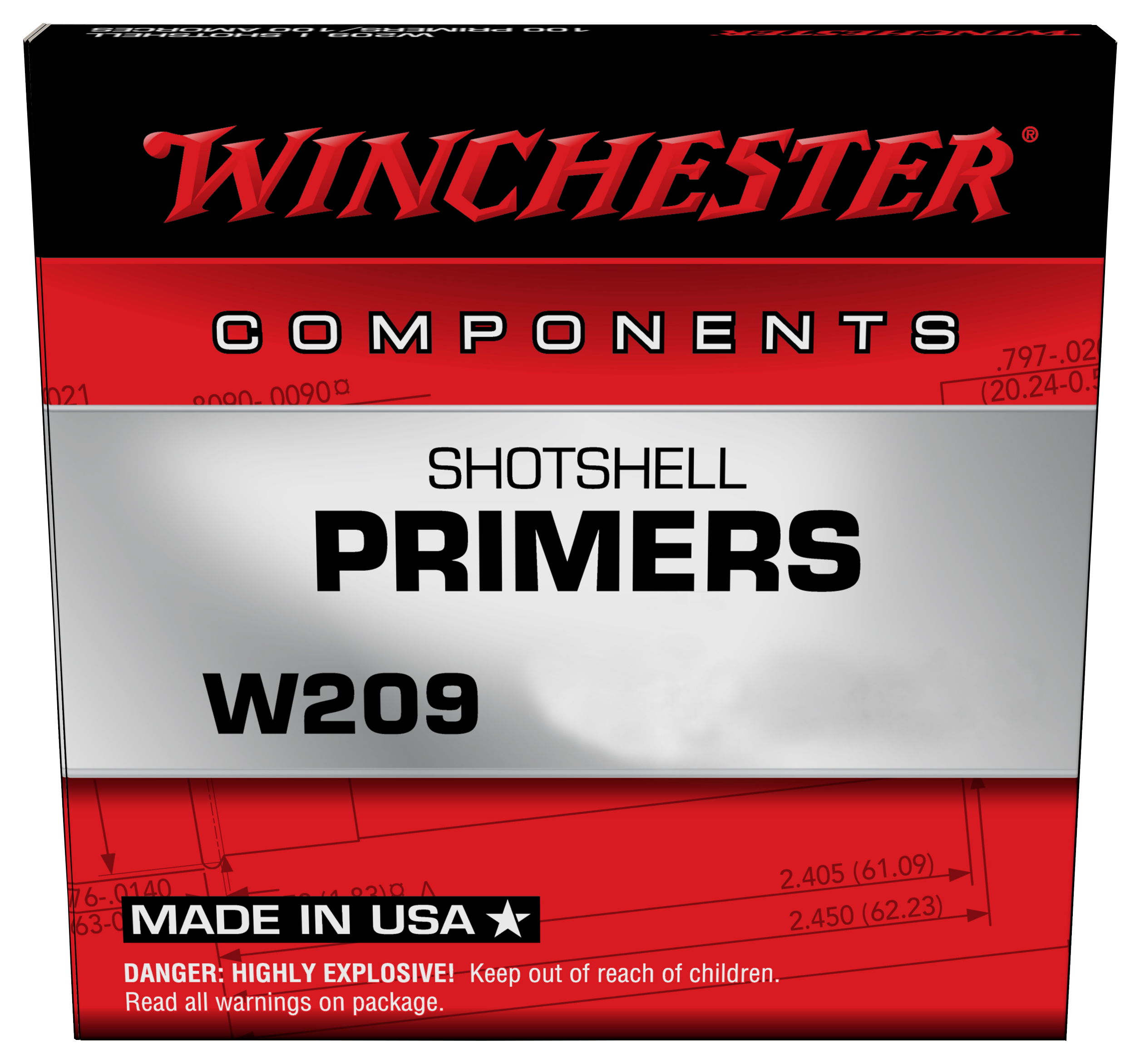 Winchester Primers for Shotshells - 209 - 100 - Winchester