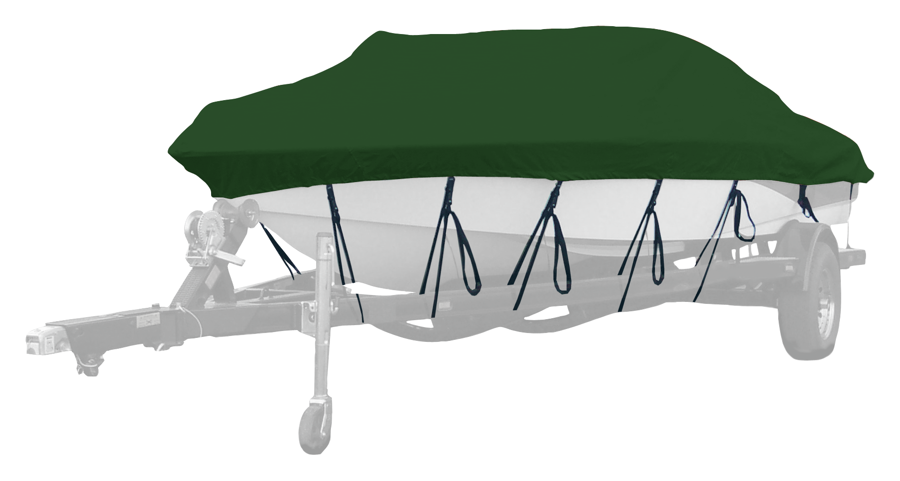 Image of Westland Select Fit Boat Cover for Conventional Outboard Bass Boats - 15'6'-16'5' - Forest Green