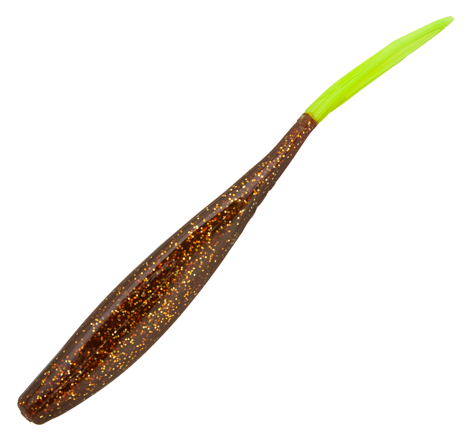 D.O.A. C.A.L. Jerk Baits - 4 - Rootbeer Chartreuse Tail