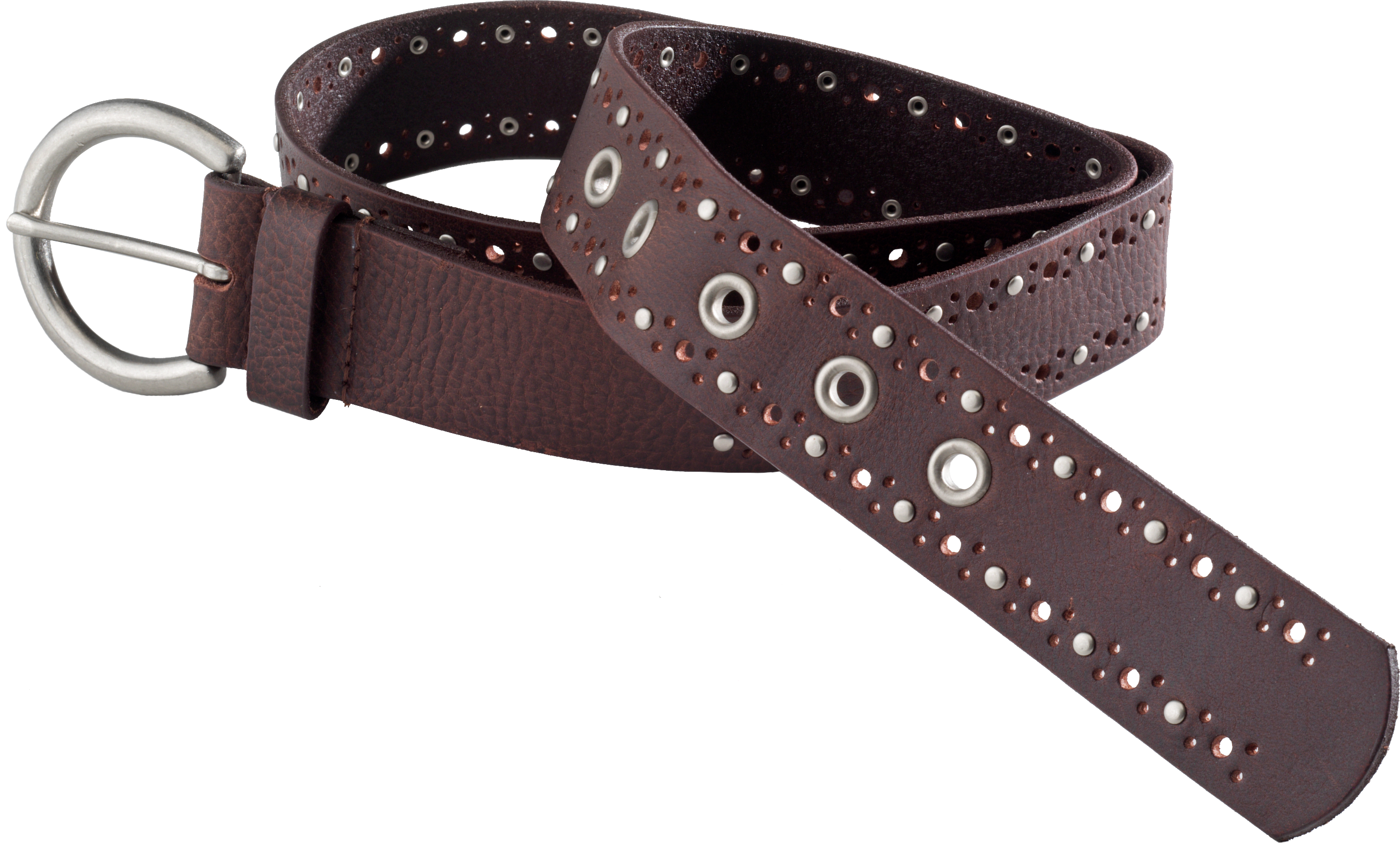 Natural Reflections Punched Belt for Ladies - Brown - XL