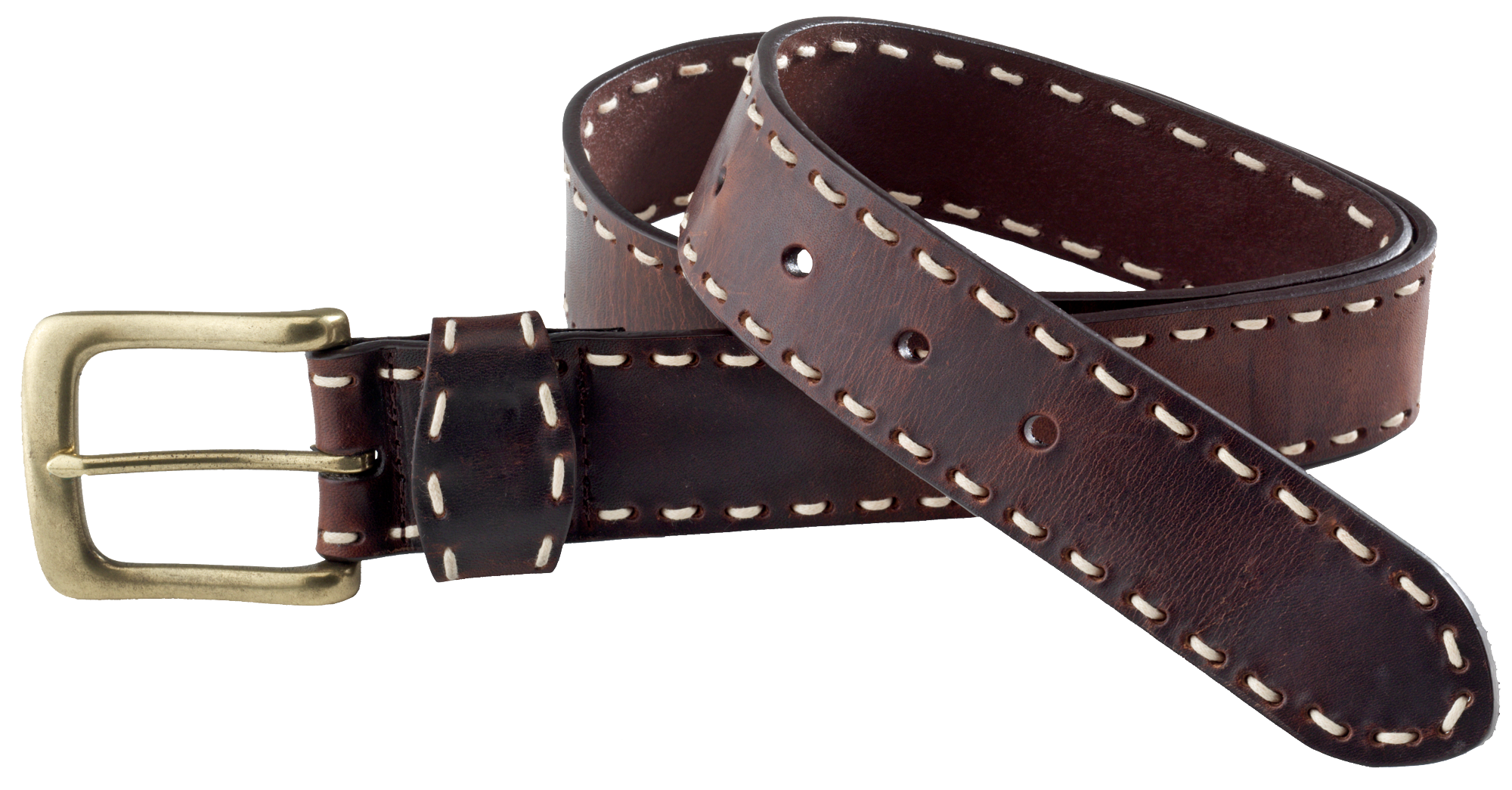 Natural Reflections Stitched Belt for Ladies - Brown - M