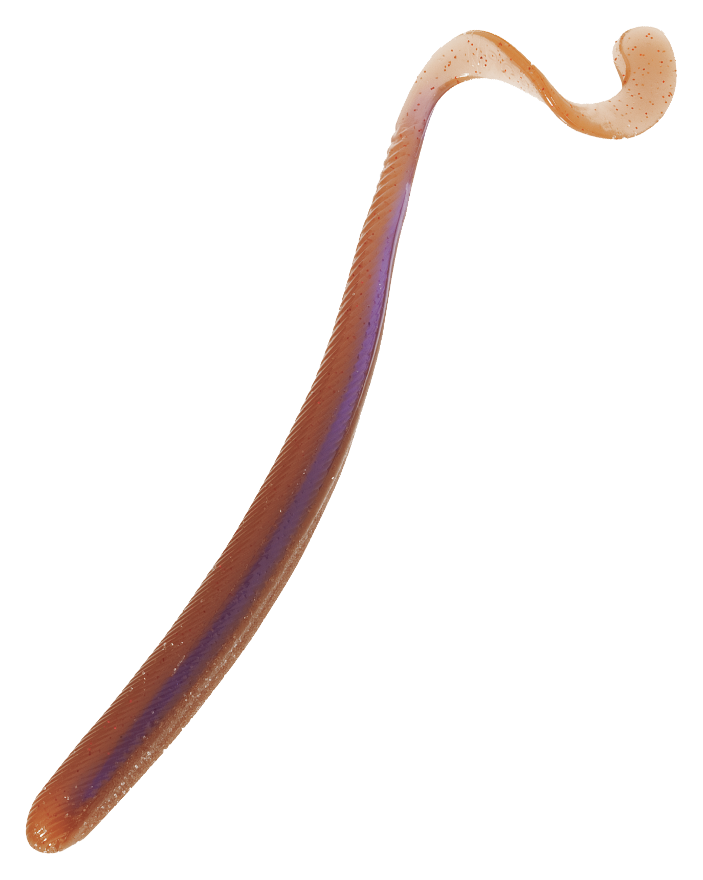 Image of Roboworm Curly Tail Worm - Oxblood Light/Red Flake - 5-1/2″