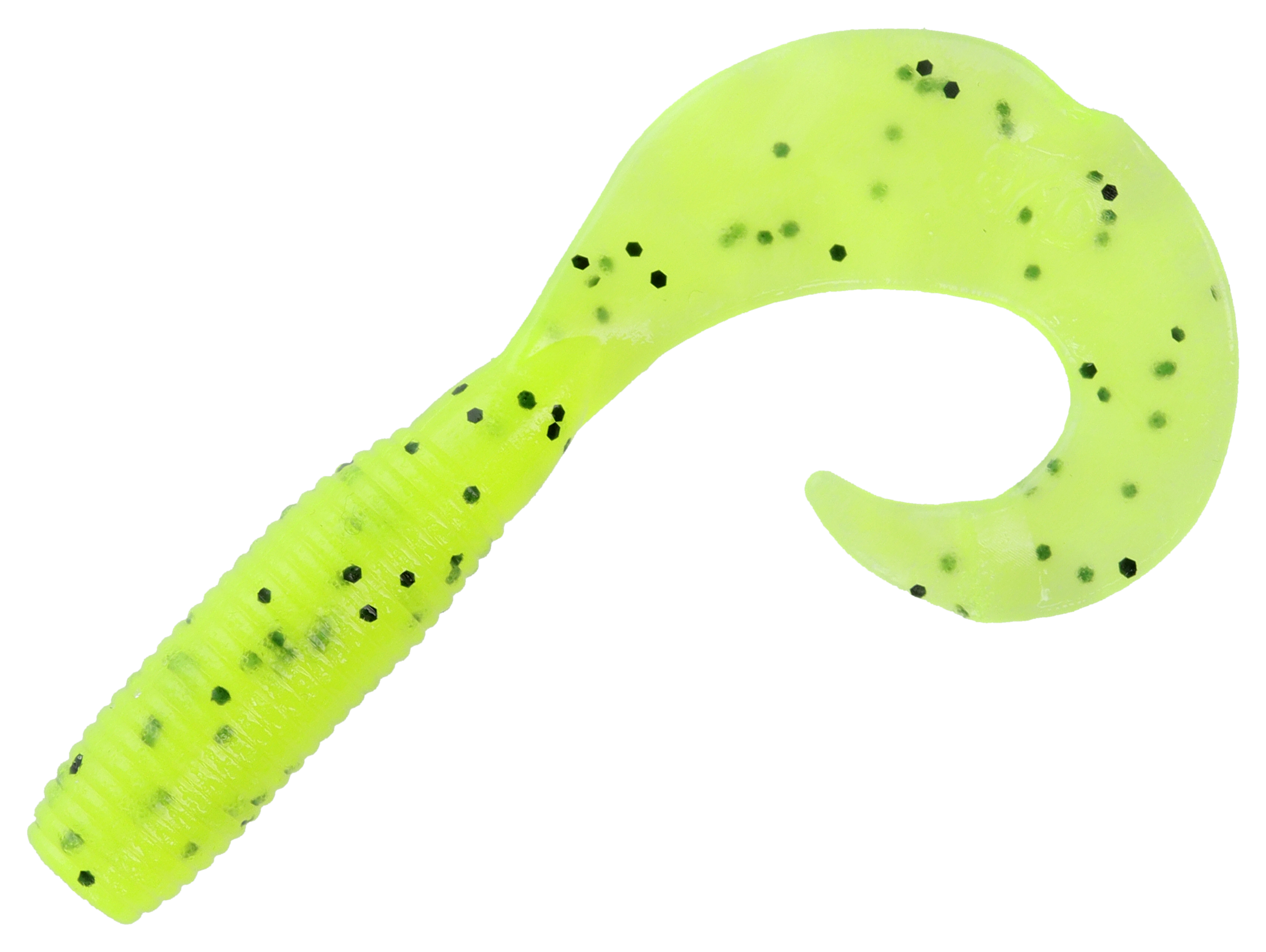 Image of Yamamoto Baits Super Grub - Chartreuse/Black Flake - 5″