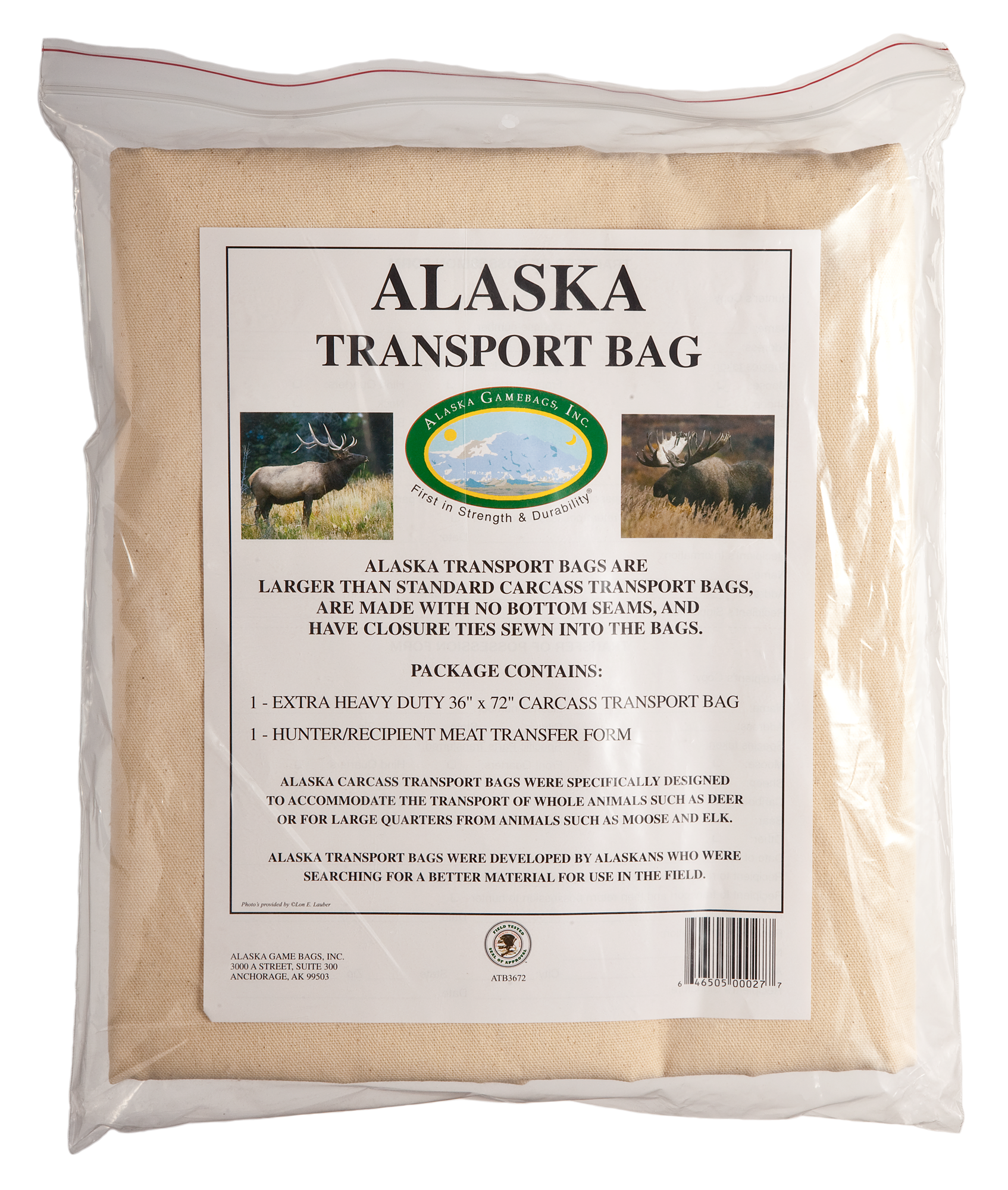 Alaska Game Bags Alaska 36'x72' Transport Bag - Alaska Game Bags