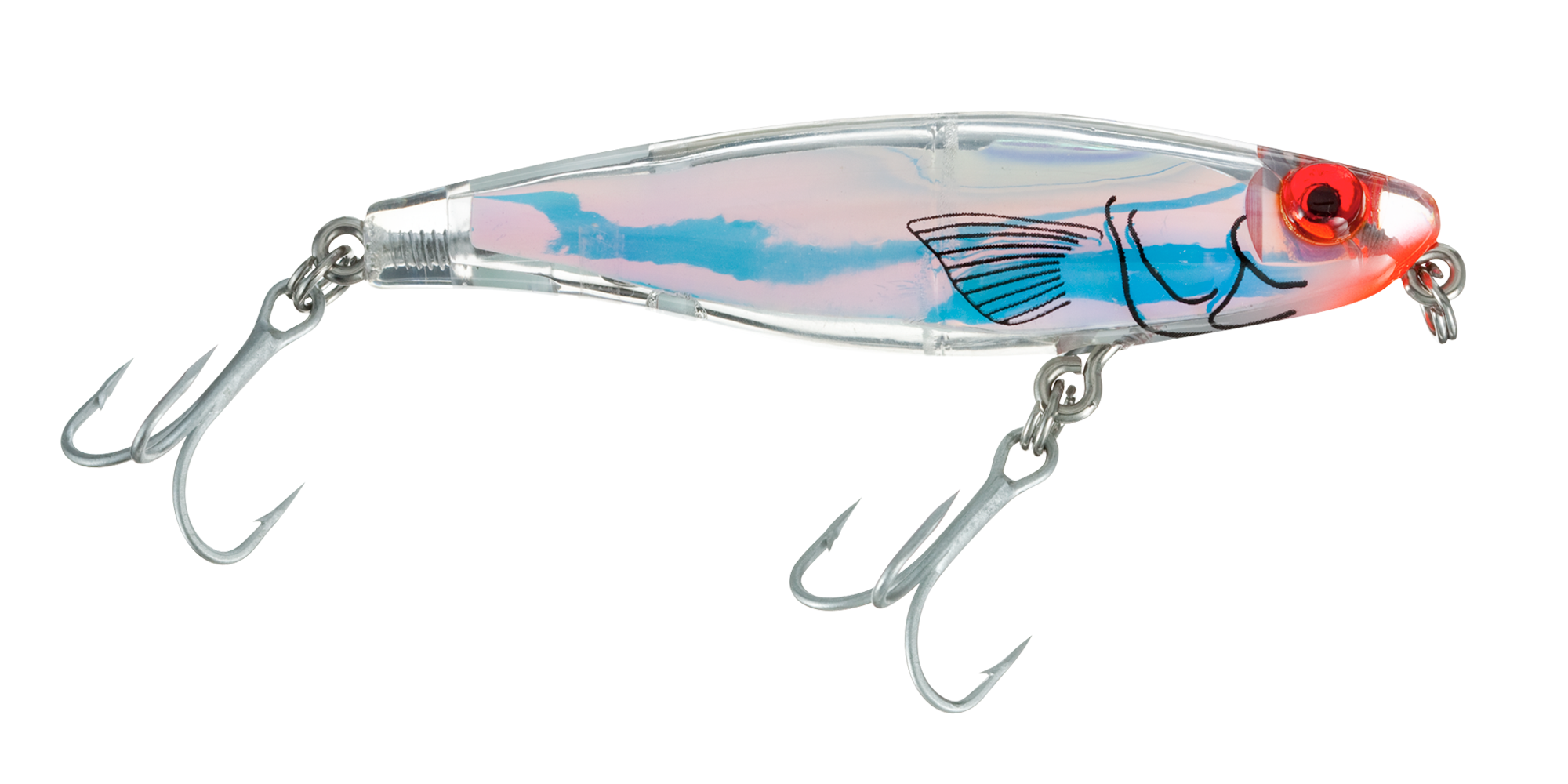 Image of MirrOlure MirrOmullet or MirrOmullet XL C-Eye Skin Series Surface Walker - Silver - 3″