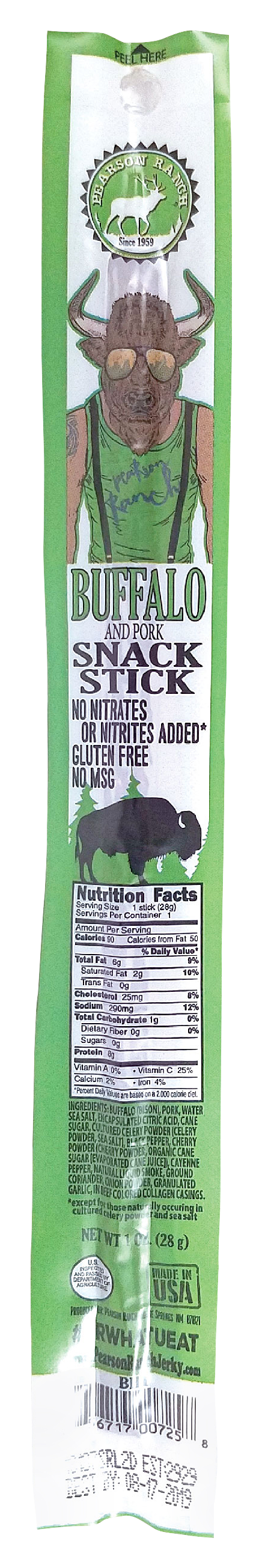 Pearson Ranch Buffalo Meat Snack Sticks - 1 oz.