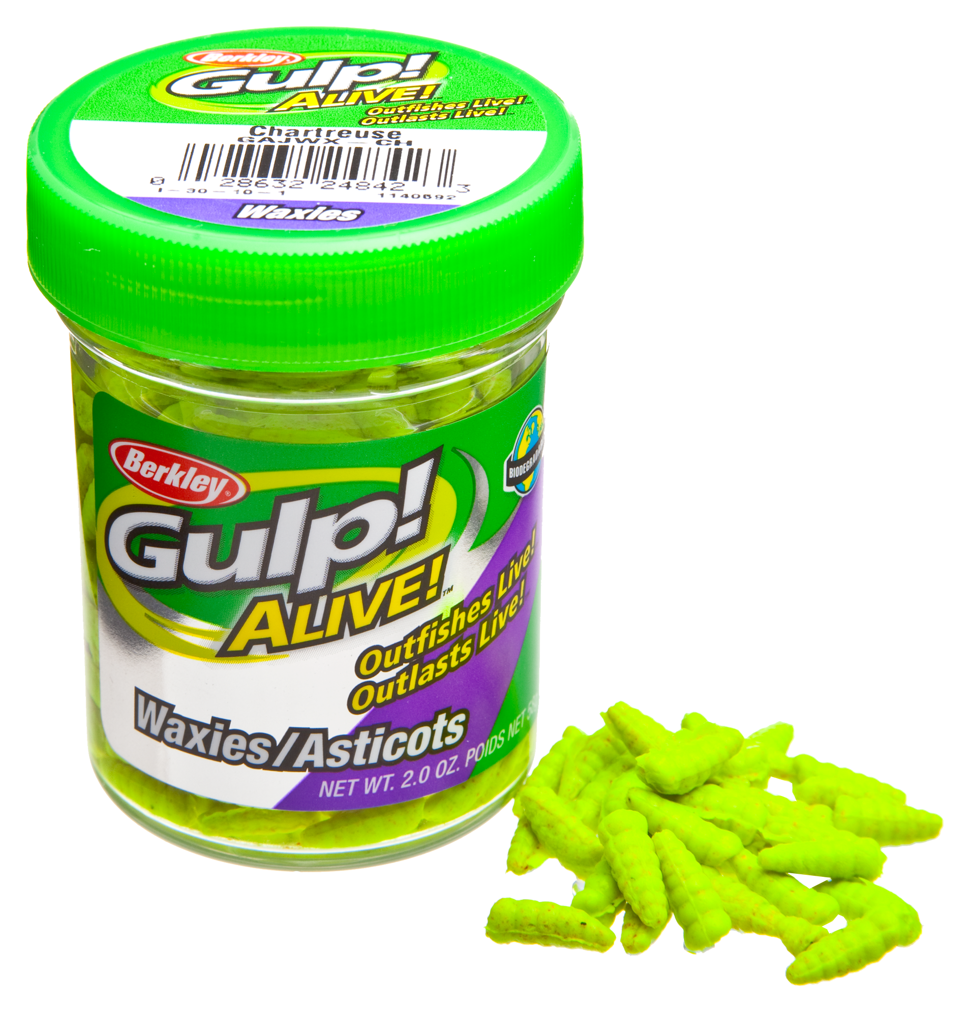 Berkley Gulp! Alive! Waxies Micro Bait - Chartreuse