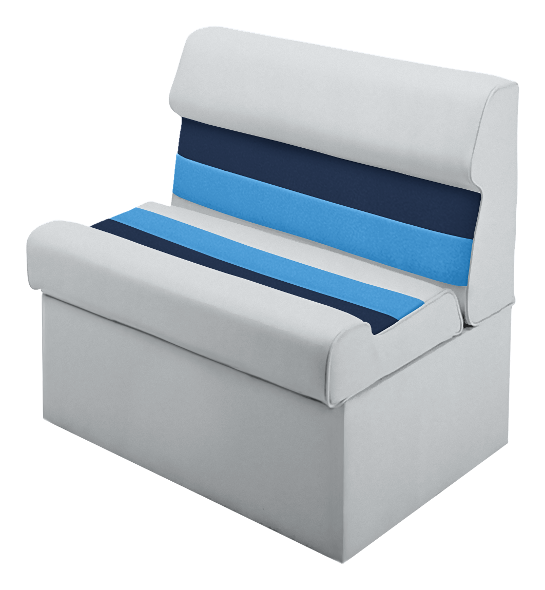 Image of Wise Deluxe Pontoon Furniture 28″ Lounge Seat and Base - Light Gray/Navy