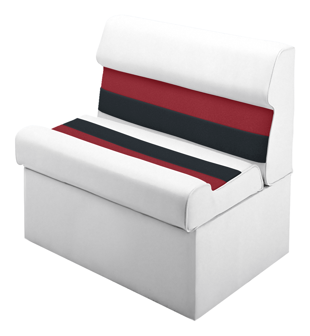 Image of Wise Deluxe Pontoon Furniture 37″ Lounge Seat and Base -White/Charcoal/Red