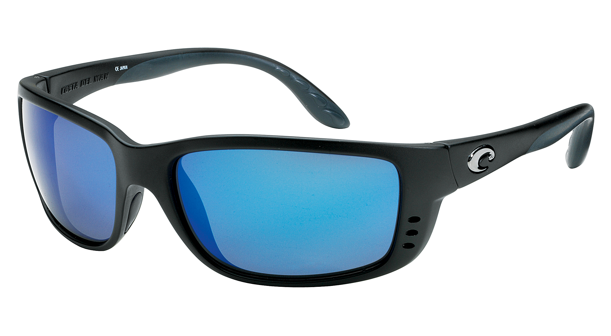 Costa Del Mar Zane 580G Polarized Sunglasses - Matte Black/Blue Mirror
