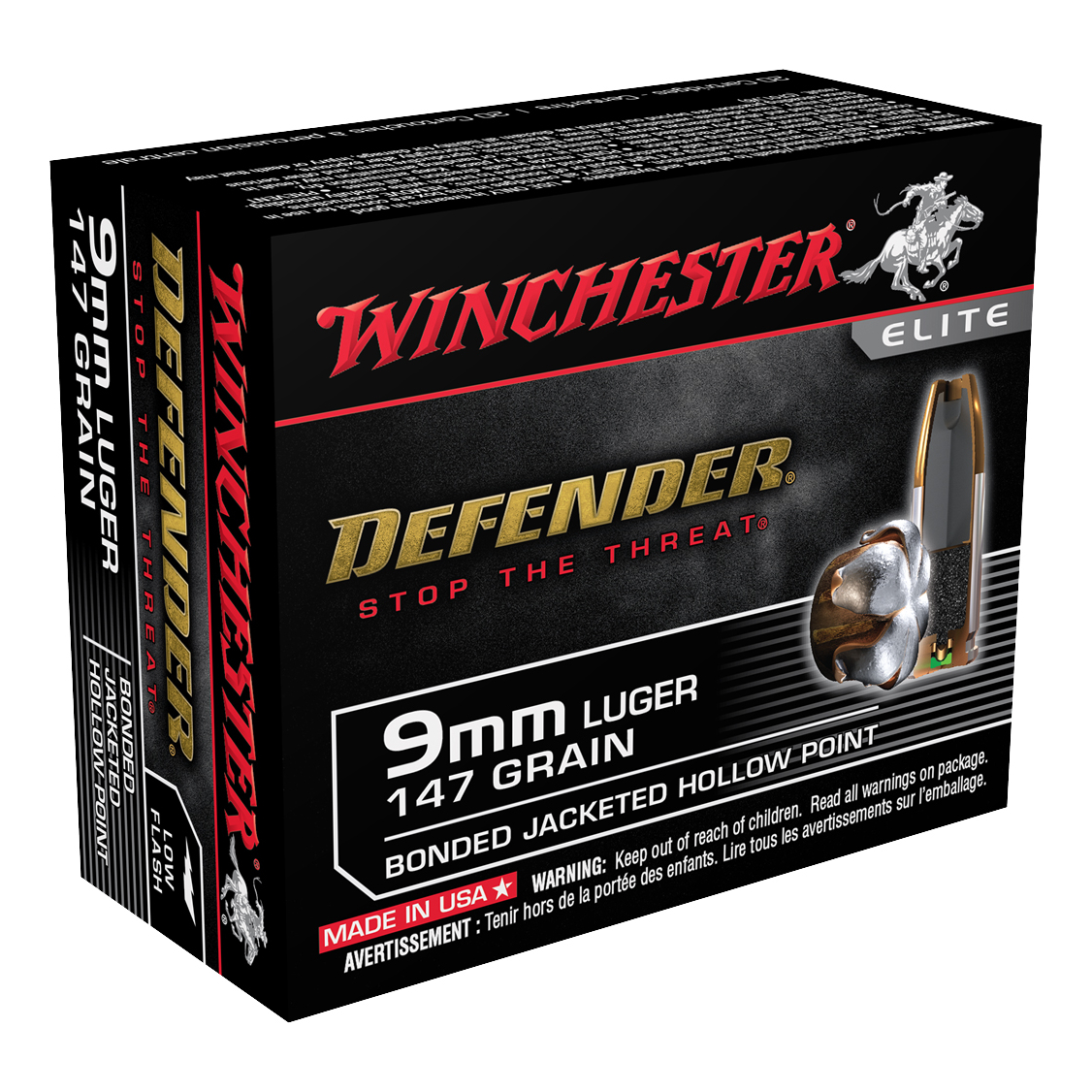 Winchester PDX1 9mm Luger 147 Grain Jacketed Hollow Point Handgun Ammo