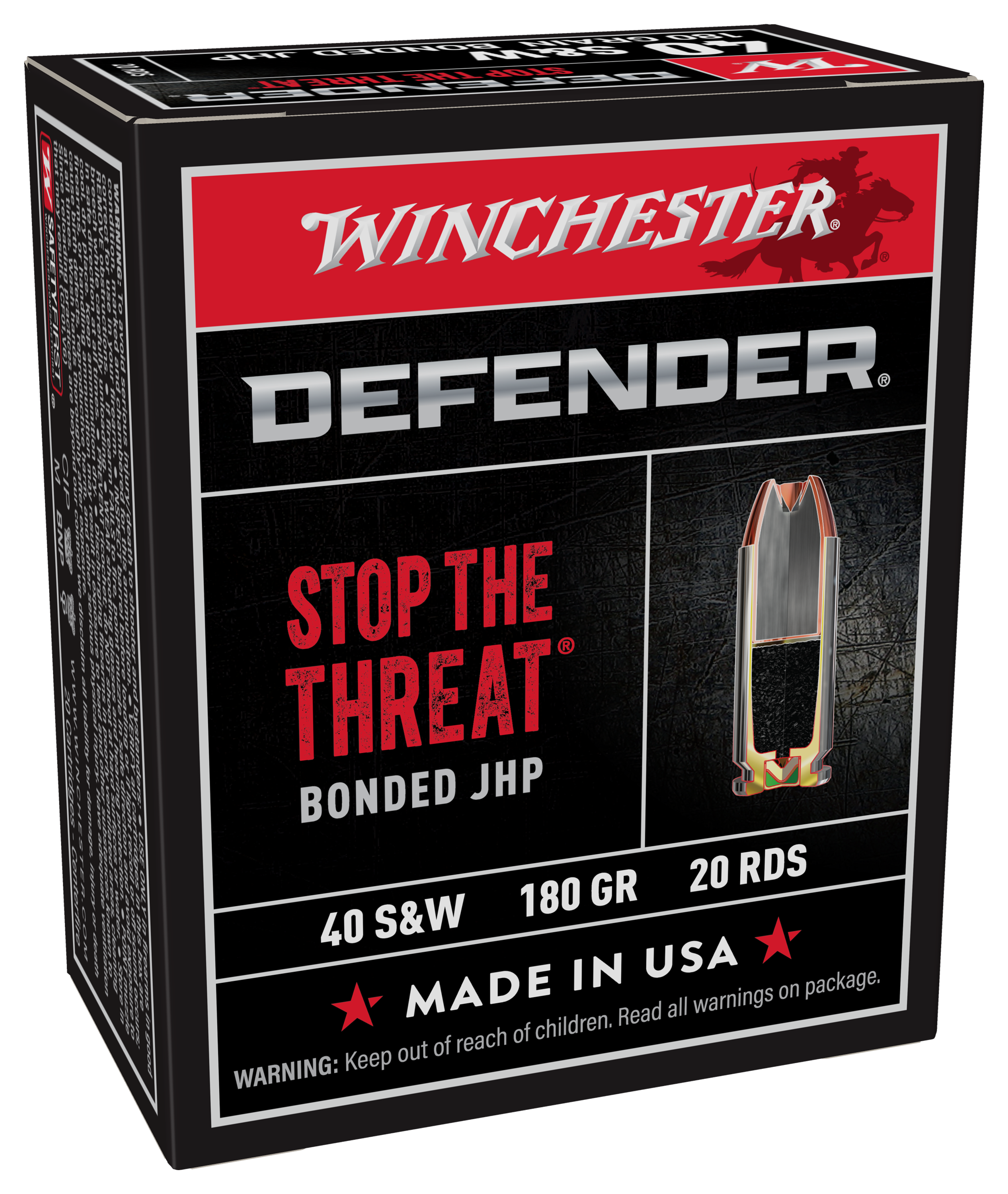 Winchester PDX1 .40 S&W 180 Grain Centerfire Bonded Handgun Ammo