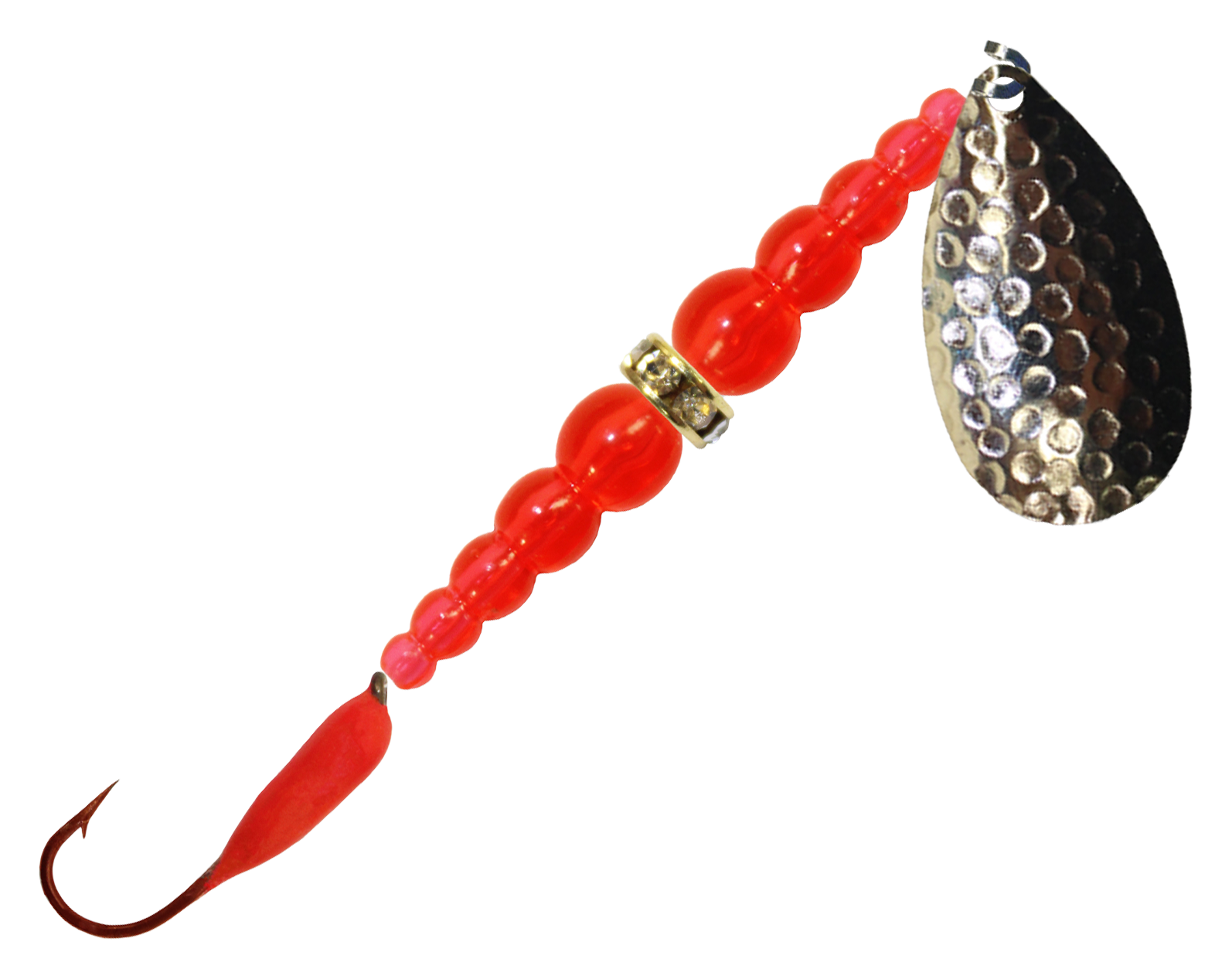Macks Lure Kokanee Killer Spinner Rig - Hammered Nickel/Fluorescent Orange
