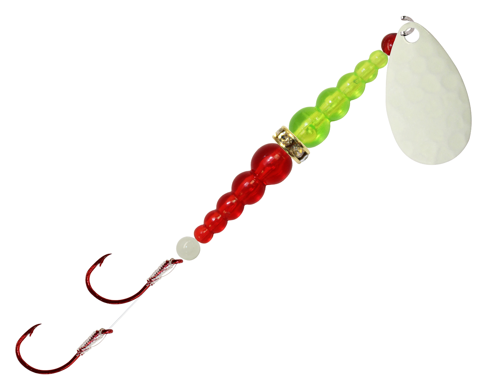 Macks Lure Double Whammy Ringmaster Series Rig - 8 lb. - Glow White/Fluore