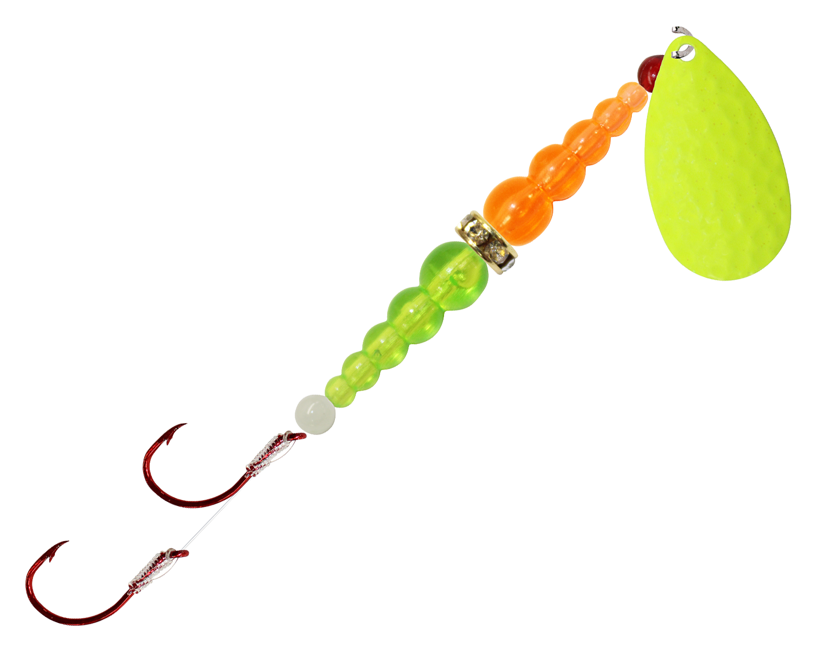 Macks Lure Double Whammy Ringmaster Series Rig - 8 lb. - Chartreuse/Fluore