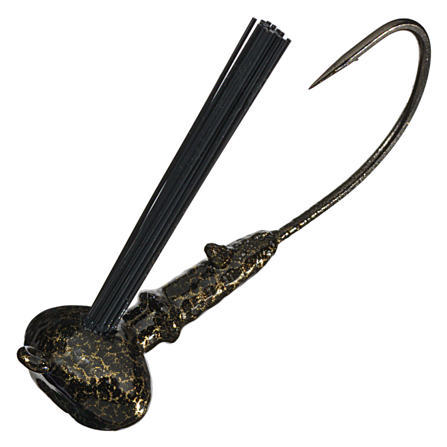 Jewel Bait Heavy Cover Football Jigheads - Black/Gold - 3/8 oz.