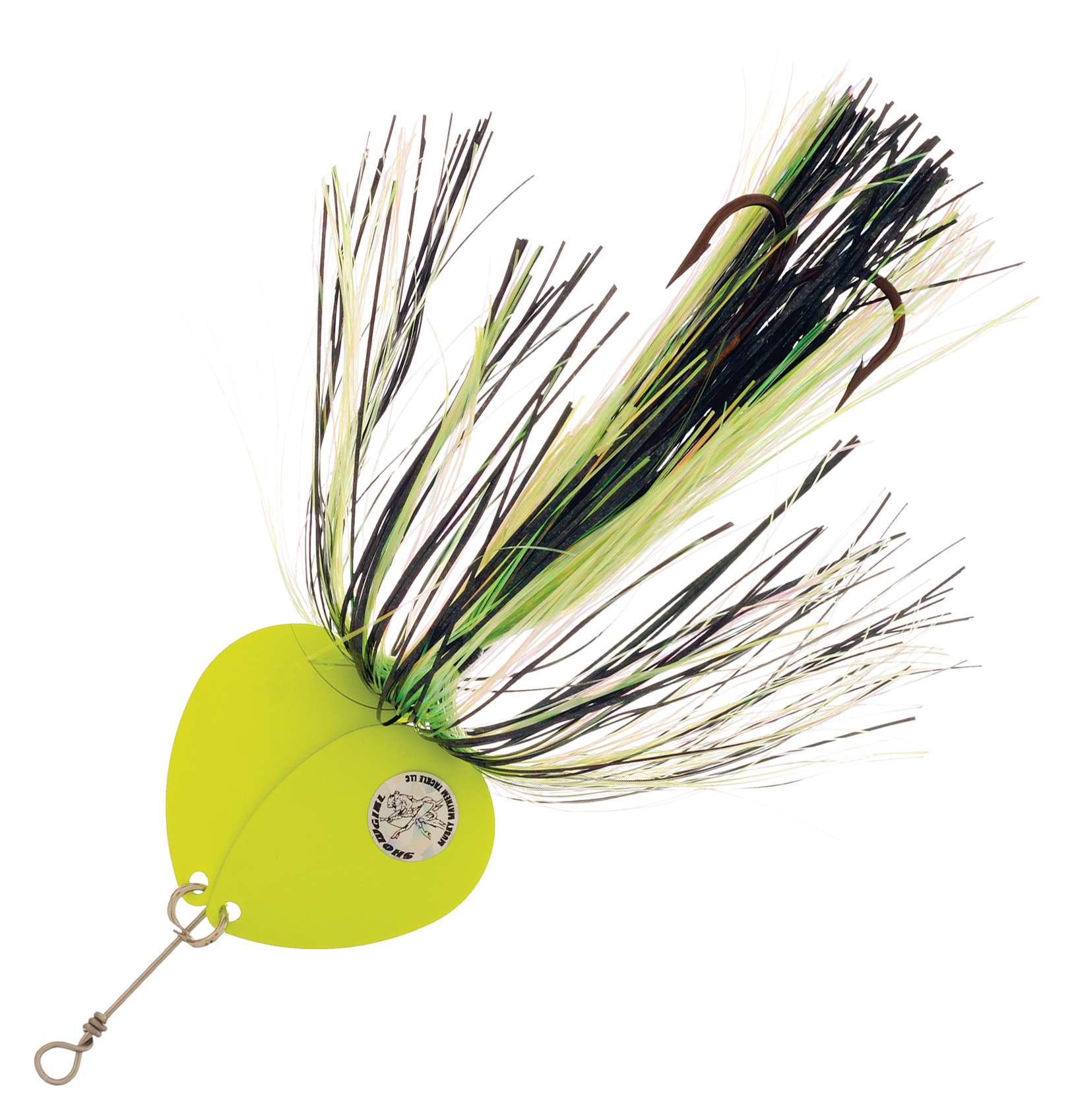 Musky Mayhem Tackle Double Showgirl Spinner - 7-1/2 - Black Chartreuse/Cha