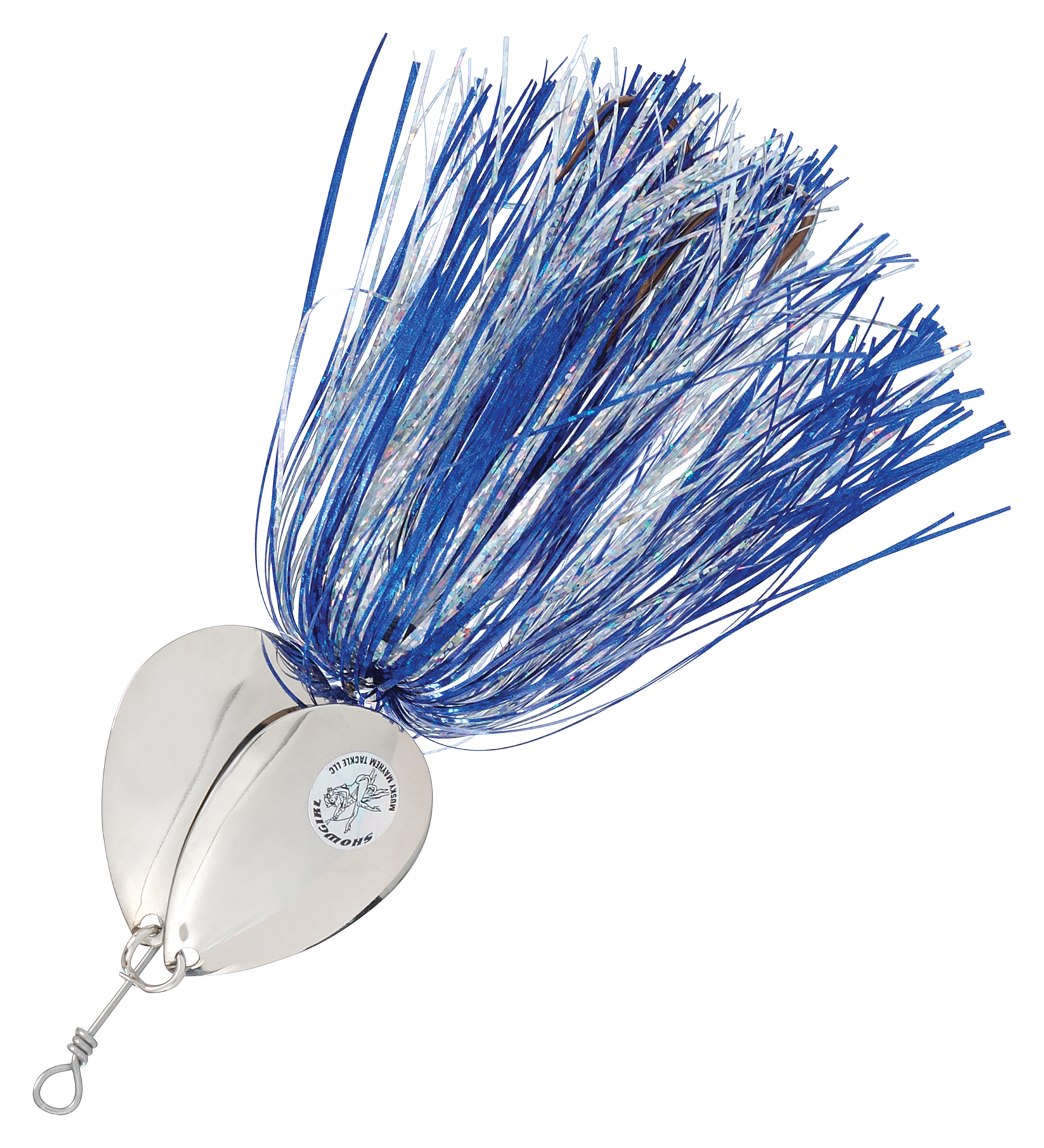 Musky Mayhem Tackle Double Showgirl Spinner - 7-1/2 - Blue Silver/Nickel