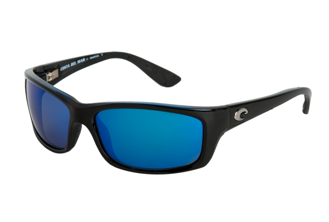 Costa Del Mar Jose 61 Polarized Glass Sunglasses - Shiny Black/Blue Mirror