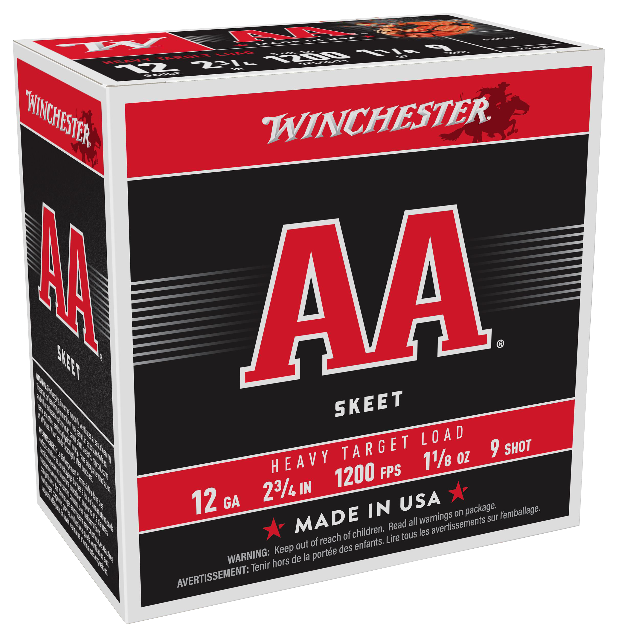 Winchester AA Heavy Target Loads Shotshells - 12 Gauge - #9 Shot - 250 Rounds - Winchester