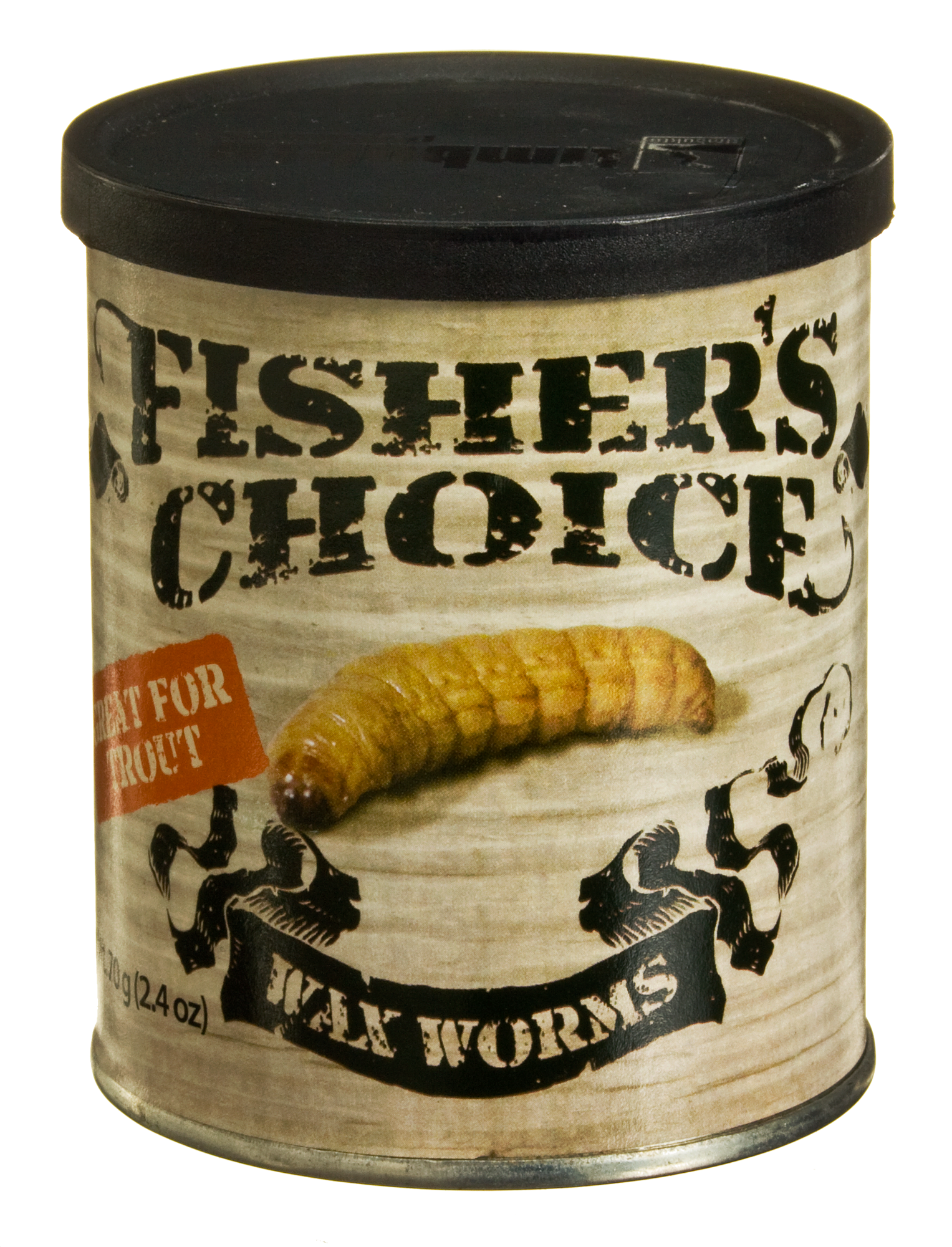Fishers Choice Wax Worms - Canned Bait - 300 Pieces - 2.5 oz.
