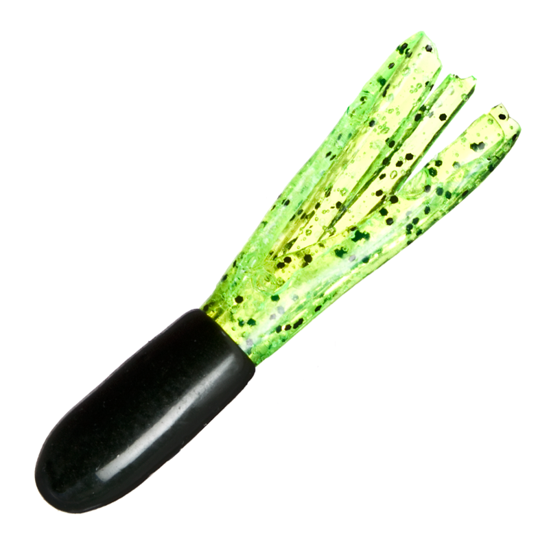 Bass Pro Shops Crappie Maxx Squirmin' Squirts - Black Chartreuse Pepper
