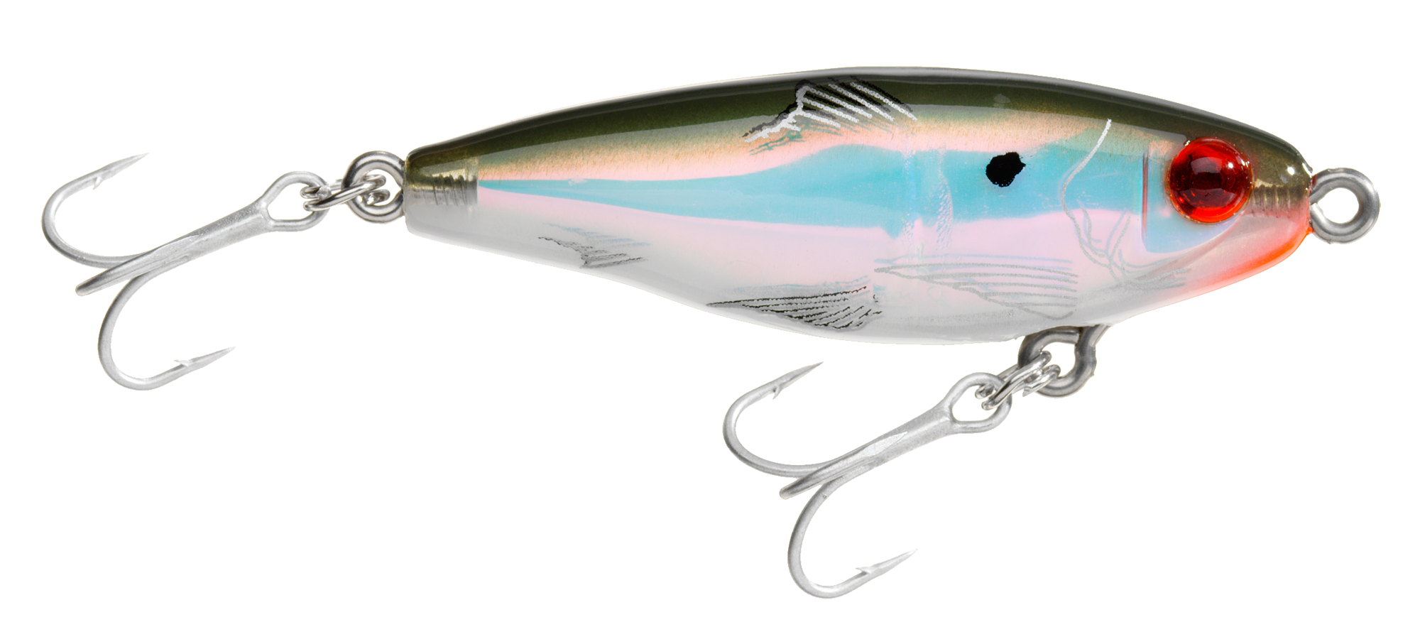 Image of L&ampS Bait MirrOdine Mini Suspending Twitchbait - Green Back/White