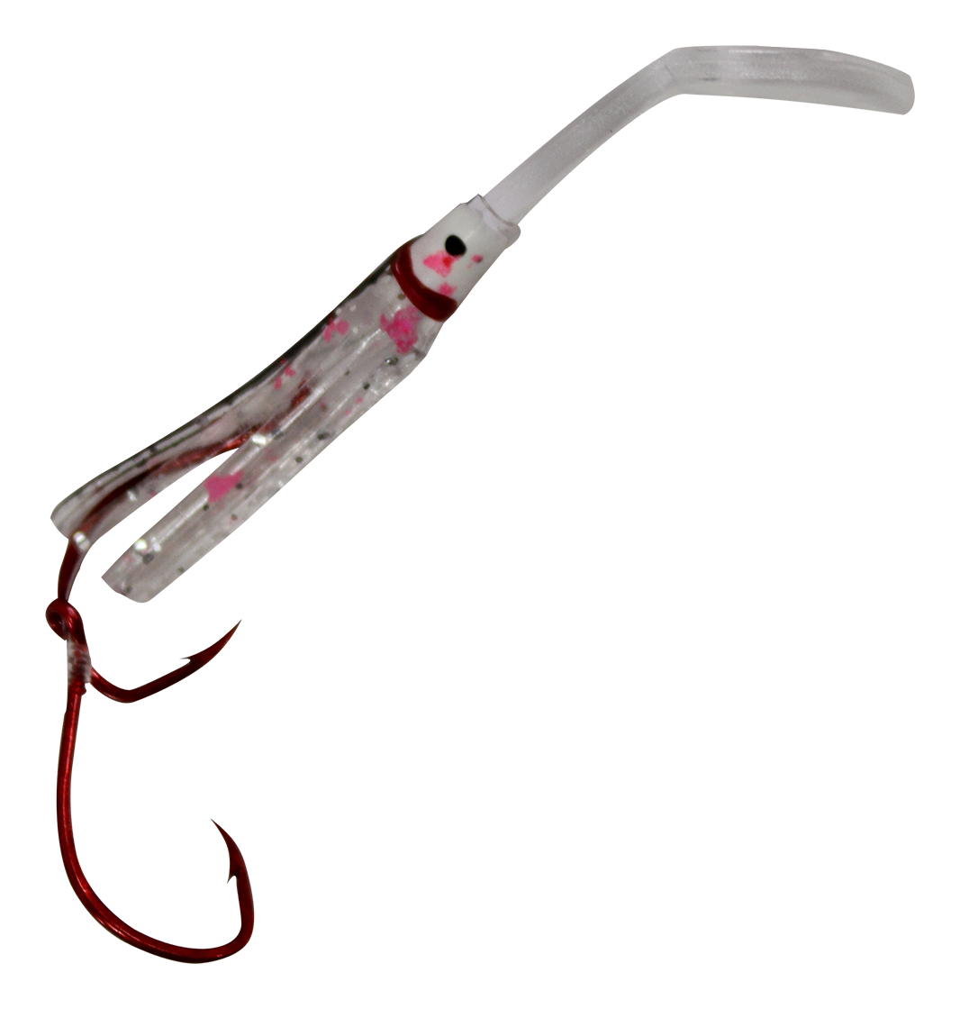 Macks Lure Pee Wee Wiggle Hoochie Rig - Pink UV Spatter - 1-1/2
