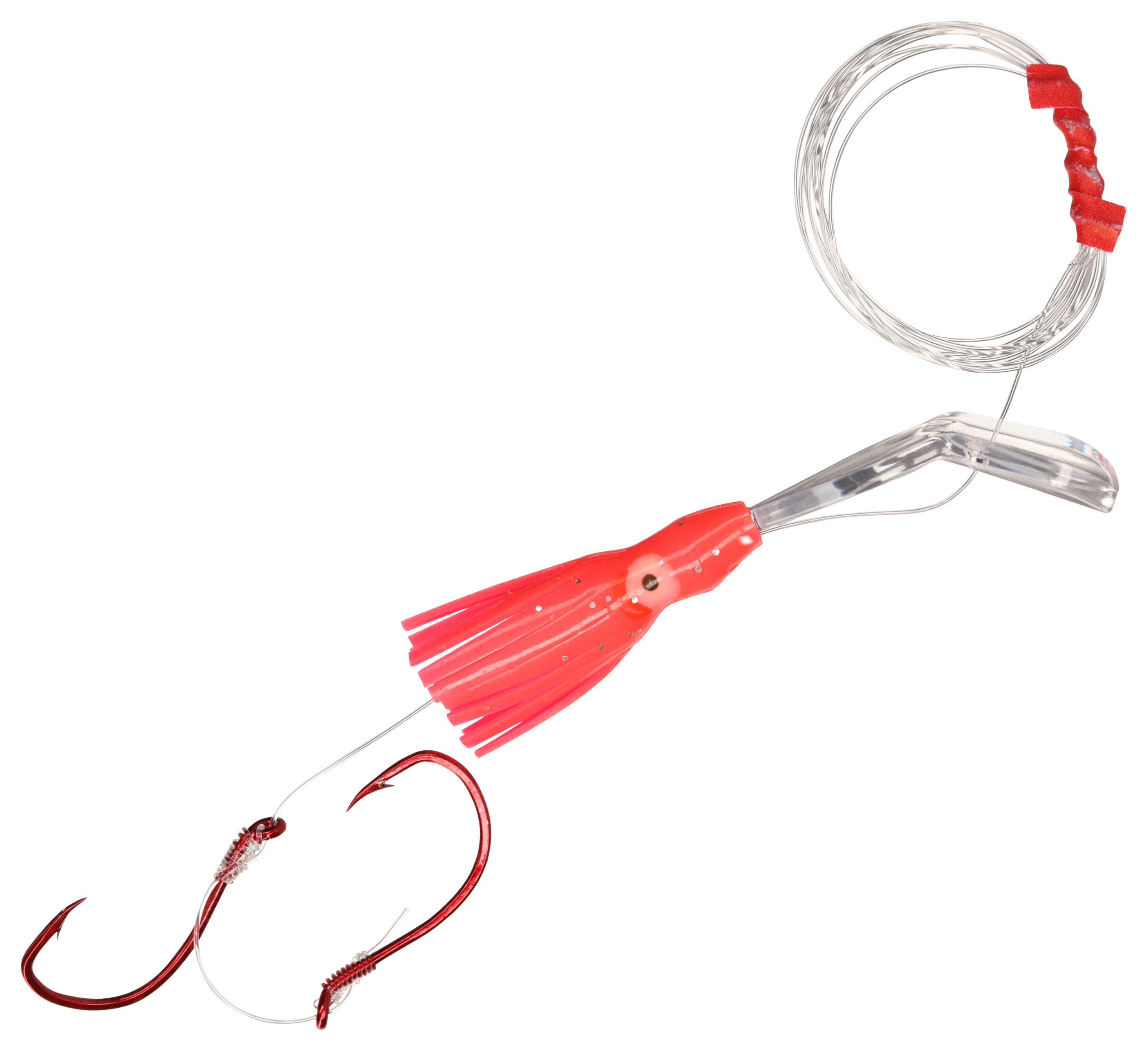 Macks Lure Pee Wee Wiggle Hoochie Rig - UV Hot Pink Glow - 1-1/2
