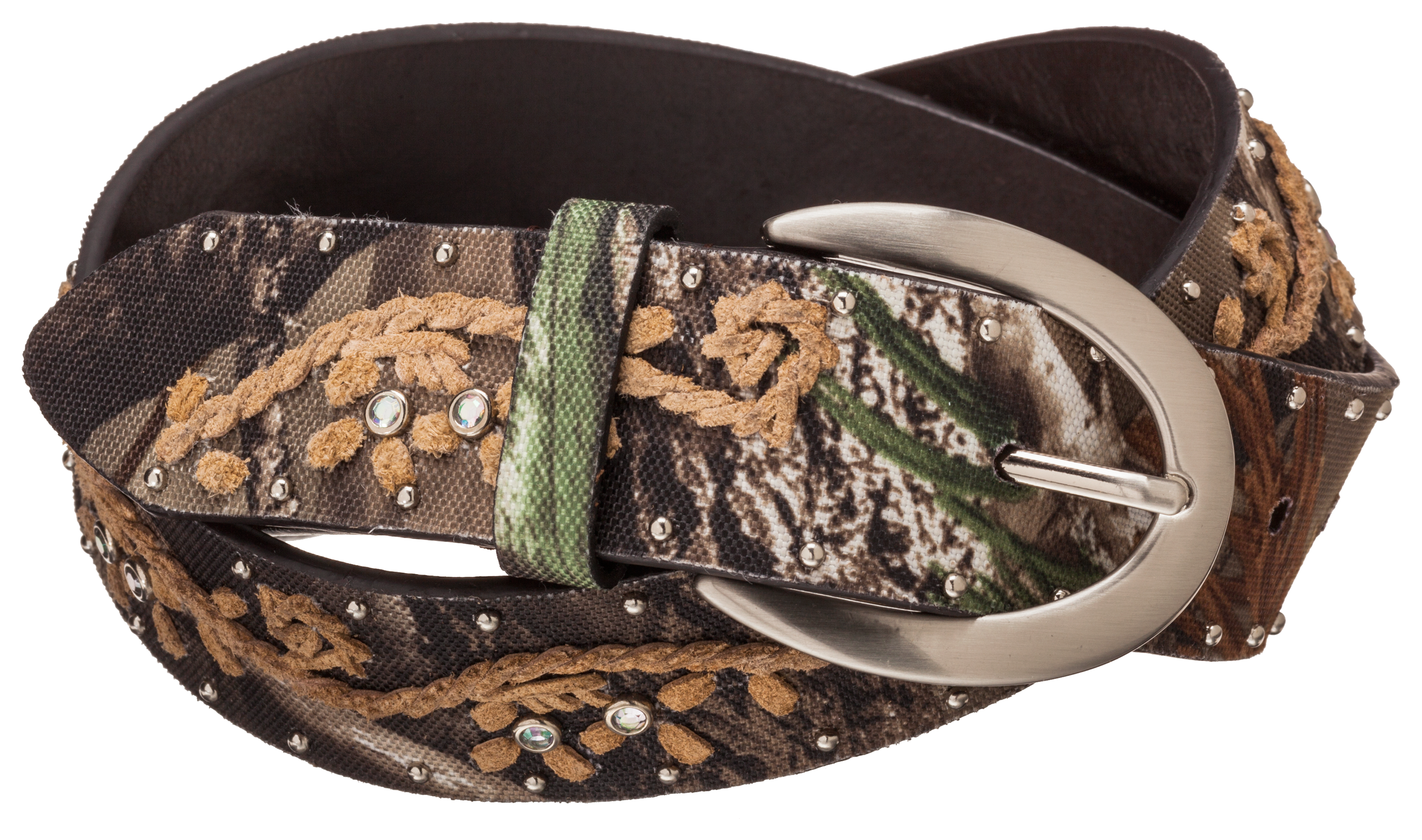 Natural Reflections Studded Camo Belt for Ladies - M