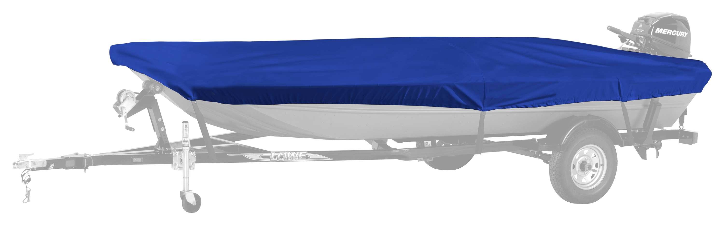 Image of Bass Pro Shops Select Fit Hurricane Boat Cover by Westland for Aluminum Jon Boats with Outboard - Blue - 58'