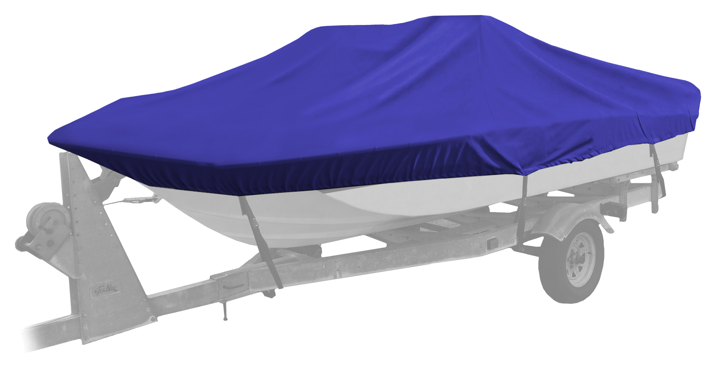 Image of Bass Pro Shops Select Fit Hurricane Boat Cover by Westland for Tri-Hulls with Outboard - Blue - 86″ x 15'6″-16'6″