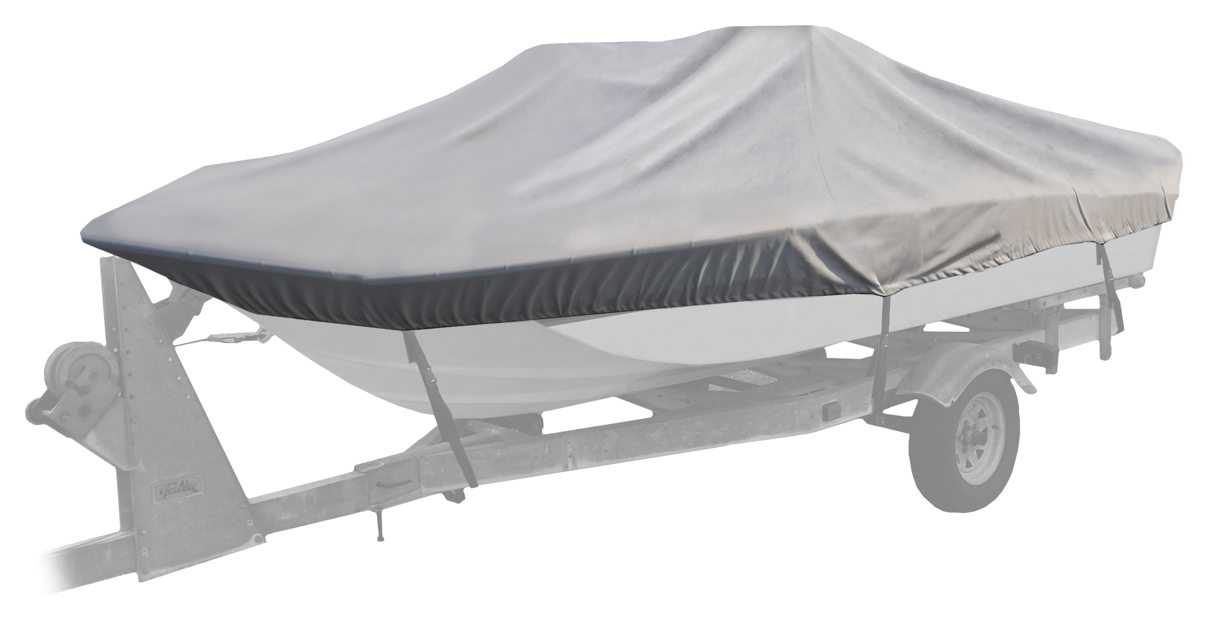 Image of Bass Pro Shops Select Fit Hurricane Boat Cover by Westland for Tri-Hulls with Outboard - Gray - 86″ x 15'6″-16'5'