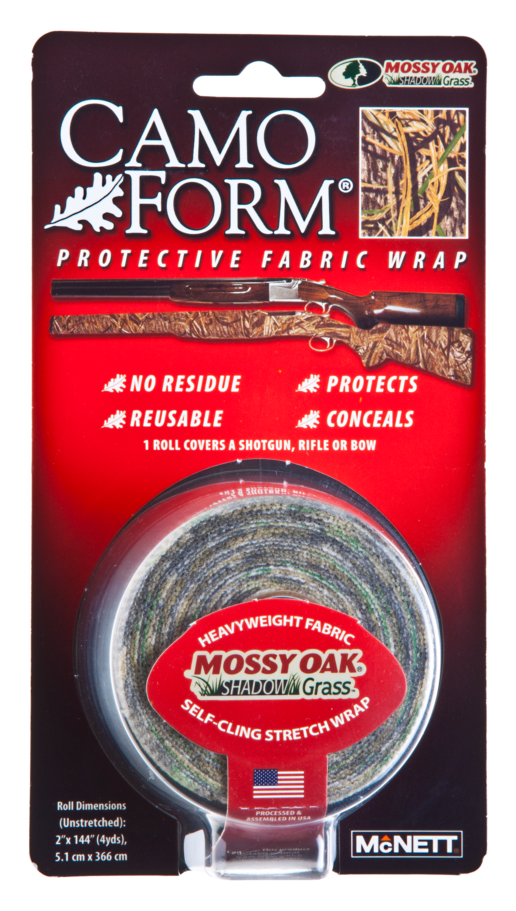 McNett Camo Form Protective Camouflage Wrap - Mossy Oak Shadow Grass - McNett Corporation