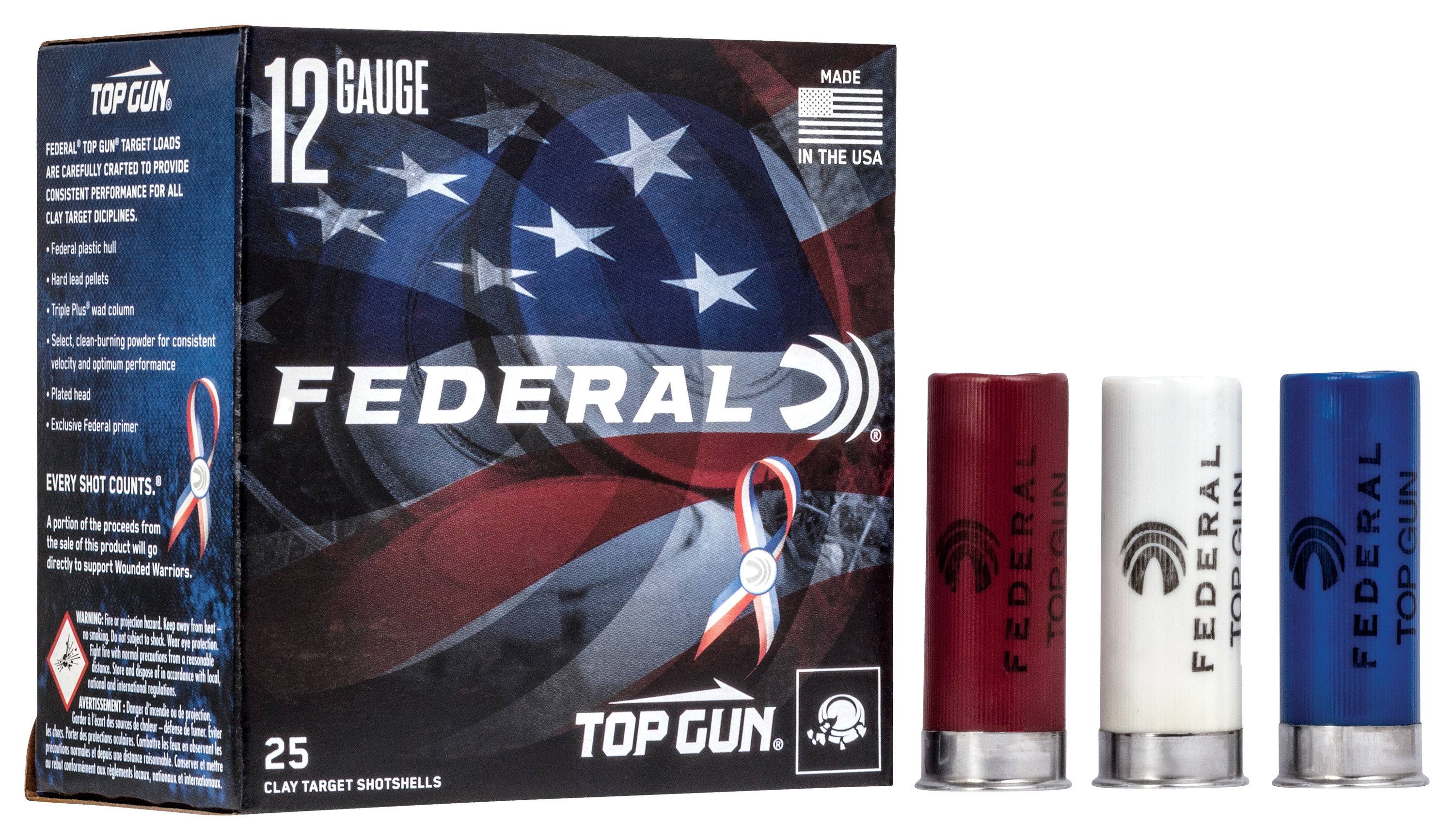 Federal Premium Top Gun Patriot Target Load Shotshells - 12 Gauge - 250 Rounds - Federal