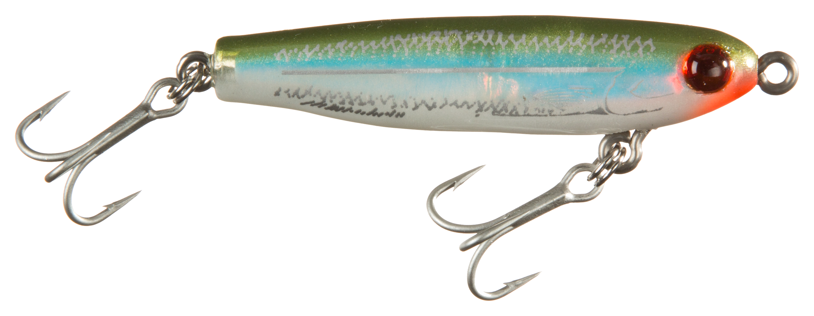 Image of MirrOlure MirrOglass Suspending Twitchbait - 2-1/4″ - Bayou Green White Silver